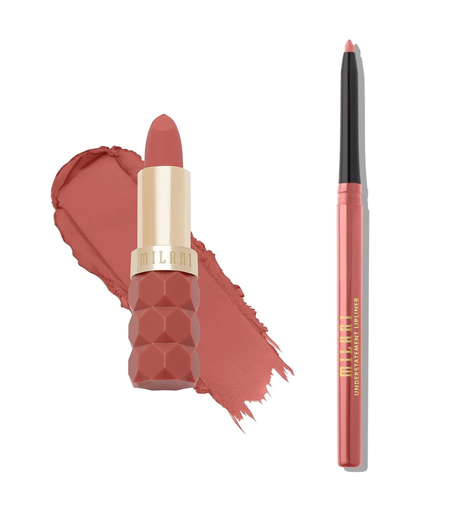 Milani Color Fetish Lipstick and Understatement Lipliner Bundle - Secret & French Rose - Buy Online on GoSupps.com