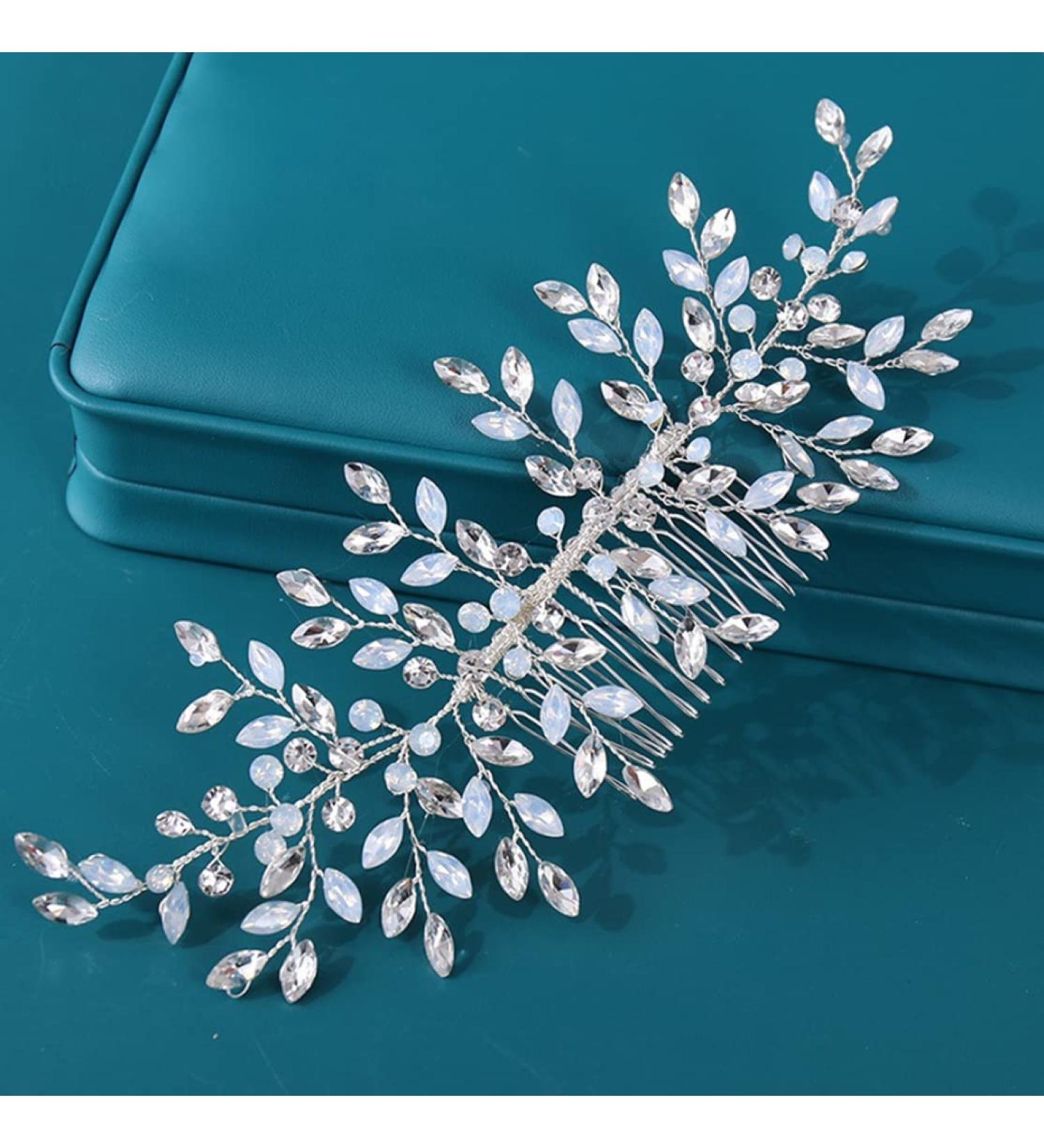 Bride Hair Accessory Bridal Hair Comb Accessories With Crystal Bridal Side Combs Headpiece For Women And Girls - Buy Online on GoSupps.com