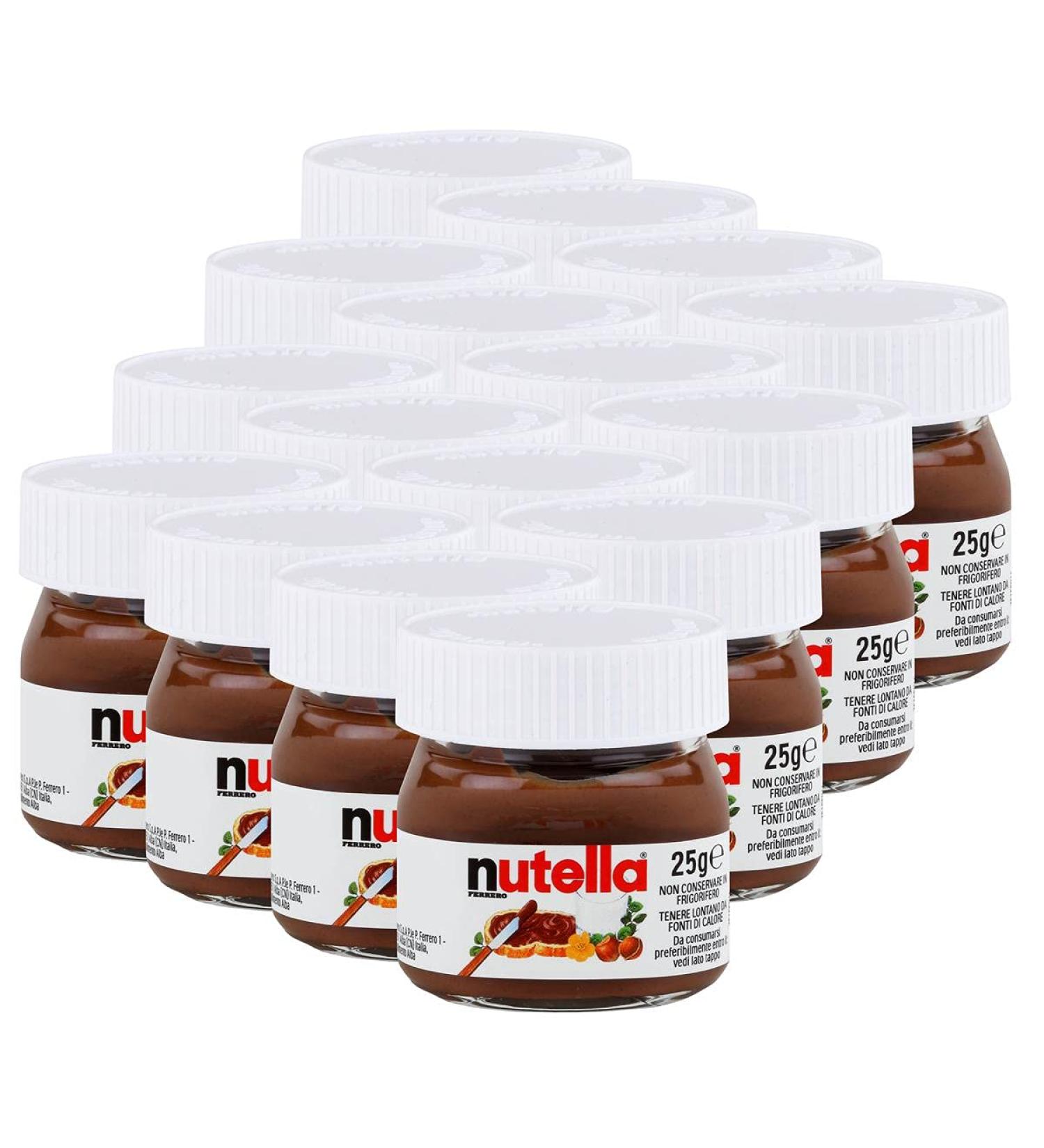 Ferrero Nutella Small Mini Design Glass Set of 16 25 g Bread Spread Nutsnugat Cream Chocolate Spread - Buy Online on GoSupps.com