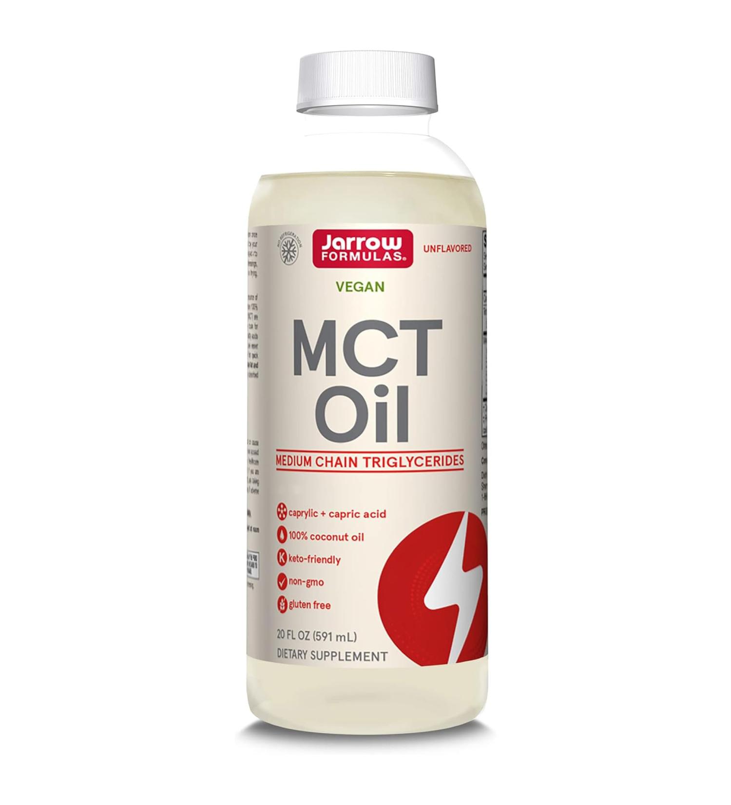 Jarrow Formulas MCT Oil Caprylic and Capric Acid Vegan from Coconut Oil 591 ml Lab Tested Gluten Free Vegetarian Soy Free Non-GMO - Buy Online on GoSupps.com