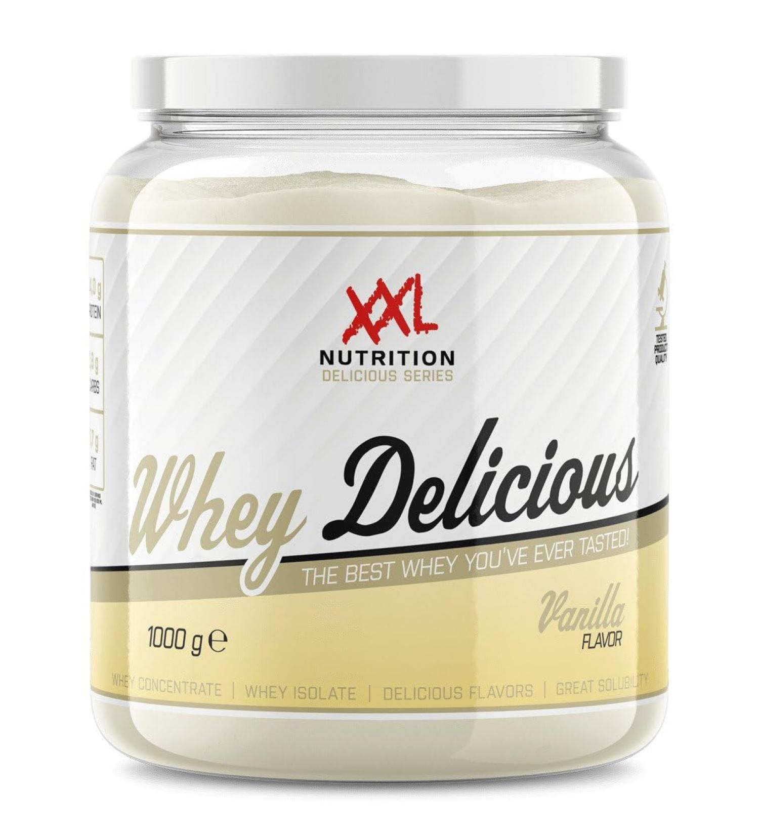 XXL Nutrition Whey Delicious 80 Eiwit Vanille Wei Eiwitpoeder met BCAA & Glutamine Proteine Poeder Eiwit shake Whey Protein Diverse Smaken 1000 gram 33 shakes Vanille 1000 gram - Buy Online on GoSupps.com