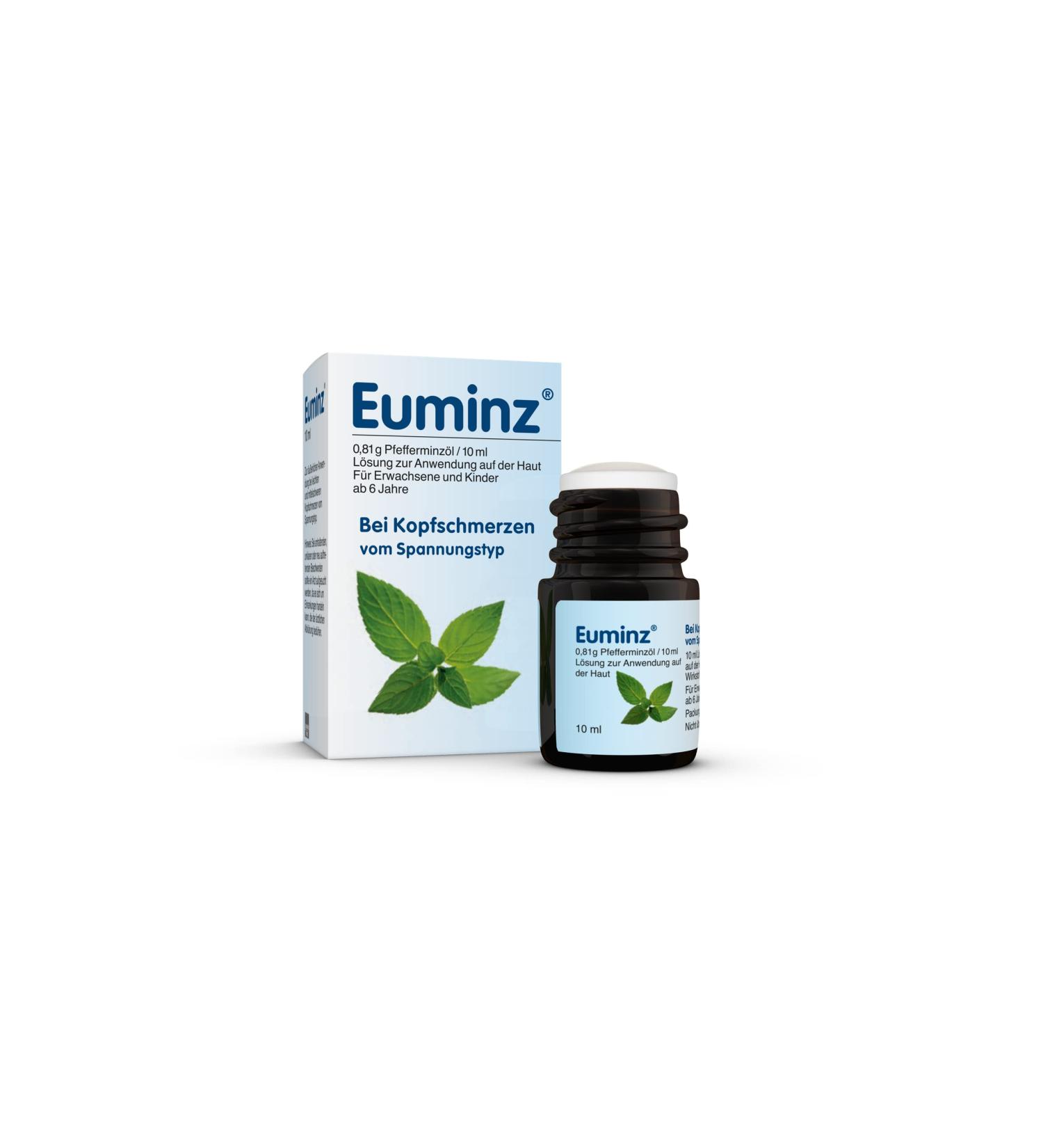 Euminz Pin with Peppermint Oil | Relief for Light & Moderate Headaches | Pain-Blocking Formula for Ages 6+ | 10ml Solution - Buy Online on GoSupps.com
