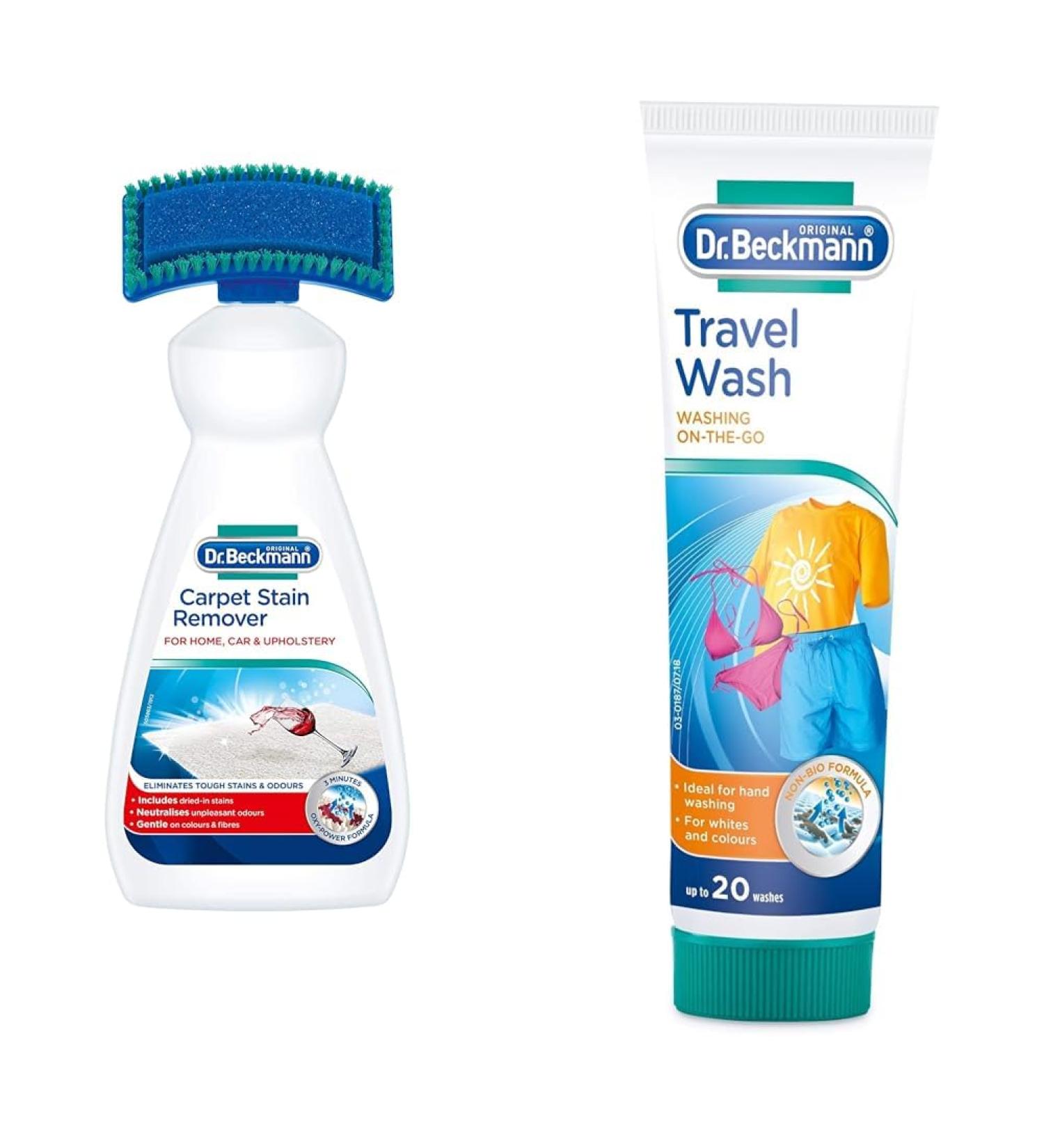 Dr. Beckmann Carpet Stain Remover | Removes New and Dried-in Stains | Includes Applicator Brush & Travel Wash|Washing and spot stain removal on-the-go | 100 ml Gel - Buy Online on GoSupps.com