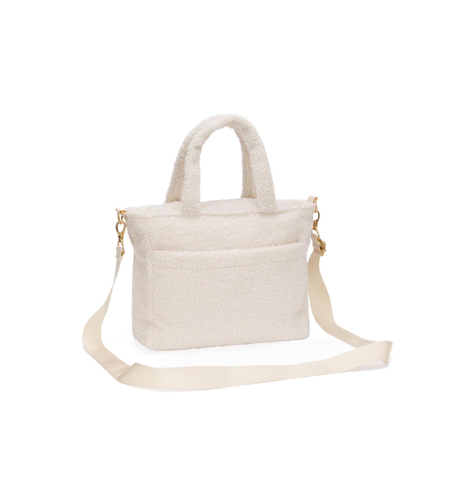Buy Fillikid Teddy Small Diaper Bag | Stylish & Soft Teddy Material | Golden Details & Shoulder Strap | Ideal for Strollers & Buggies - Beige - Buy Online on GoSupps.com