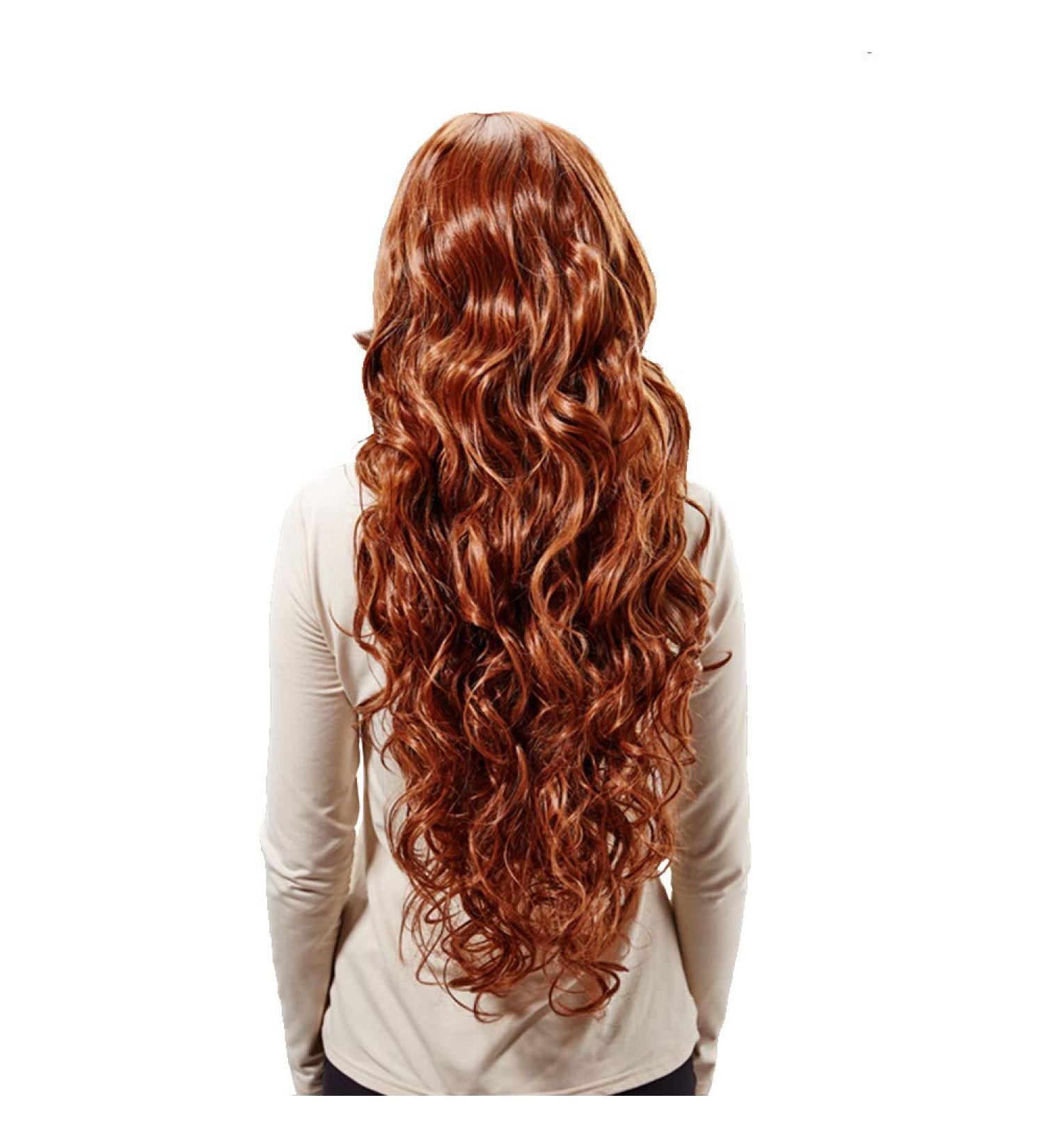 Brown Curly Long Wig for Women - Synthetic & Human Hair Perfect for Cosplay & Parties - Buy Online on GoSupps.com