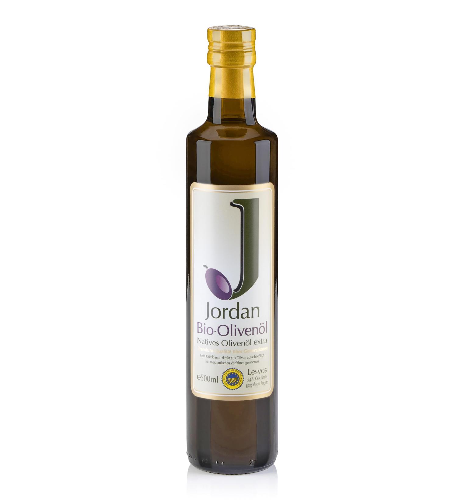 Buy Award-Winning Jordan Bio Olive Oil - 0.5L Organic Greek Olive Oil from Lesbos - Cold Extracted & Handcrafted - Certified Quality - 500ml (1 Pack) - Buy Online on GoSupps.com