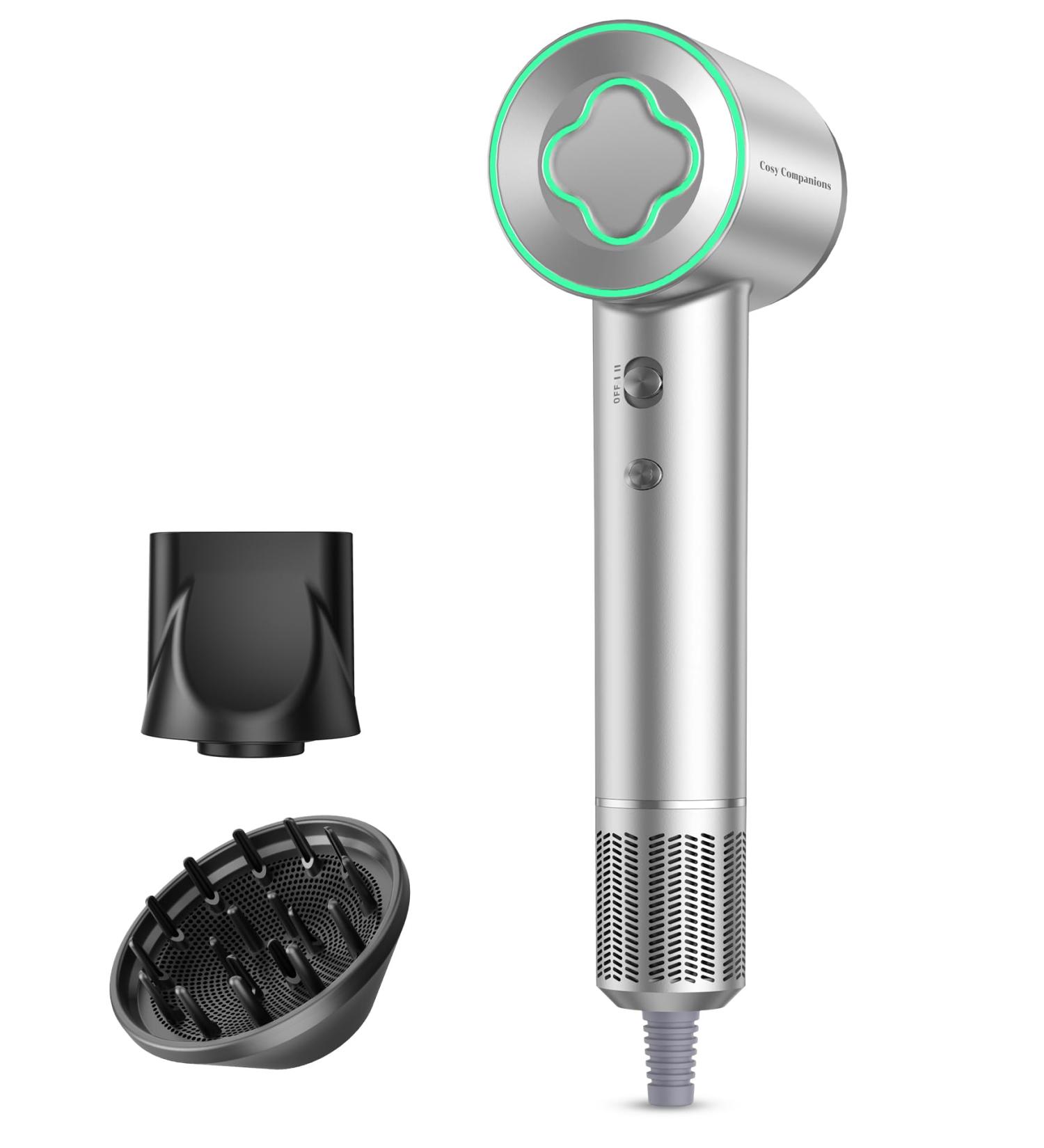 Ionic Blow Dryer with Diffuser Fast Drying with 150000RPM Quiet Travel Hair Dryer