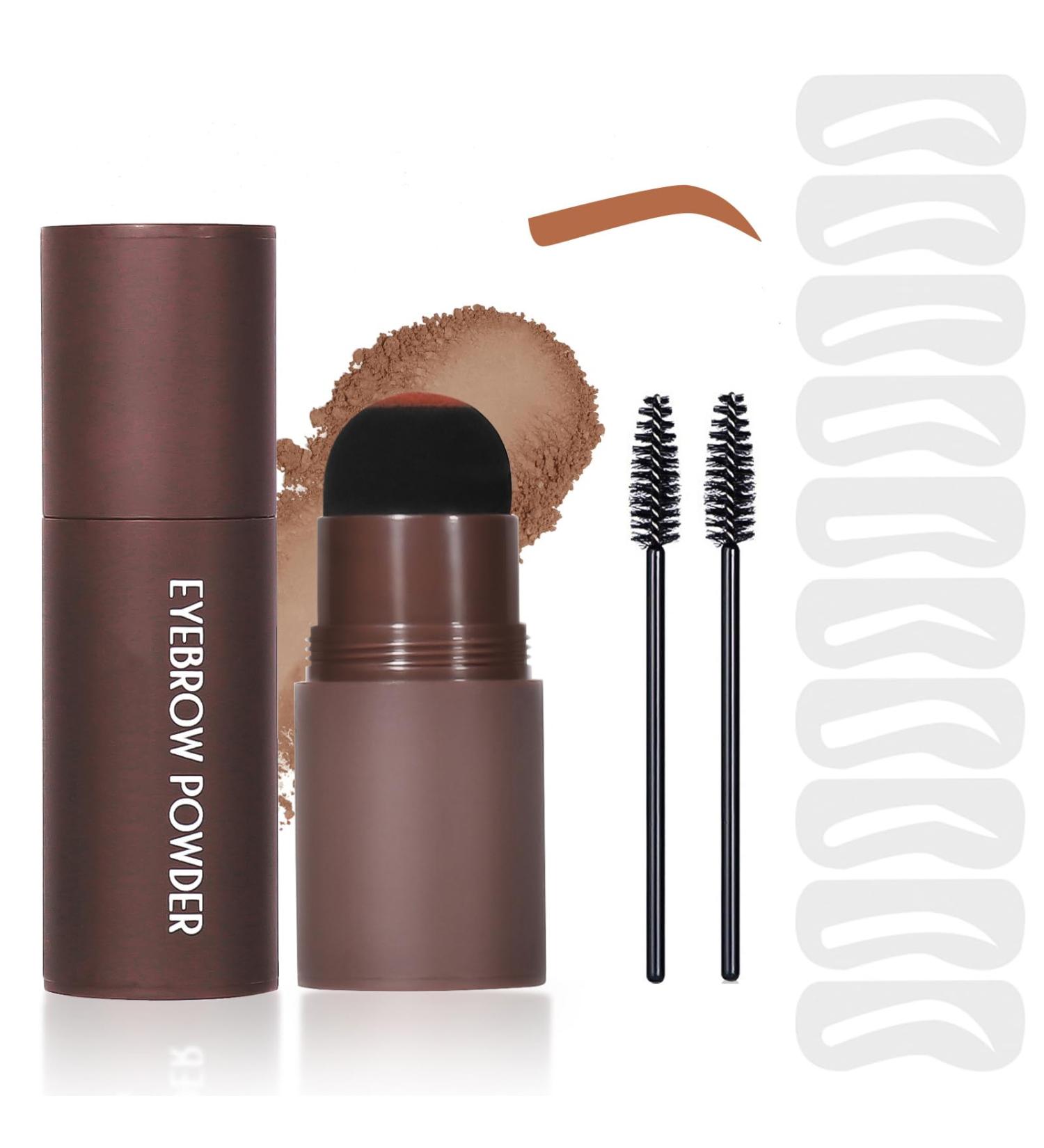LXZJJM Eye-Brow Stamp Stencil Kit Eyebrow Stamp Stencil Kit Hairline Powder With 10Pcs Reusable Thin & Thick Eyebrow Stencils for Perfect Brows 1.8g(0.06 OZ.) (05 AUBURN) - Buy Online on GoSupps.com