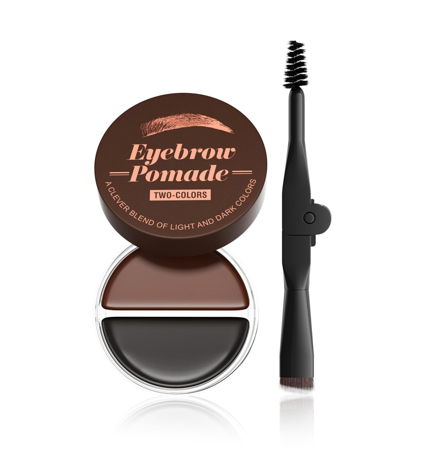 Bestvisse 2 in 1 Eyebrow Pomade Long Lasting Eyebrow Styling Cream with Brush Two Colors Eyebrow Styling Cream for Women - Buy Online on GoSupps.com