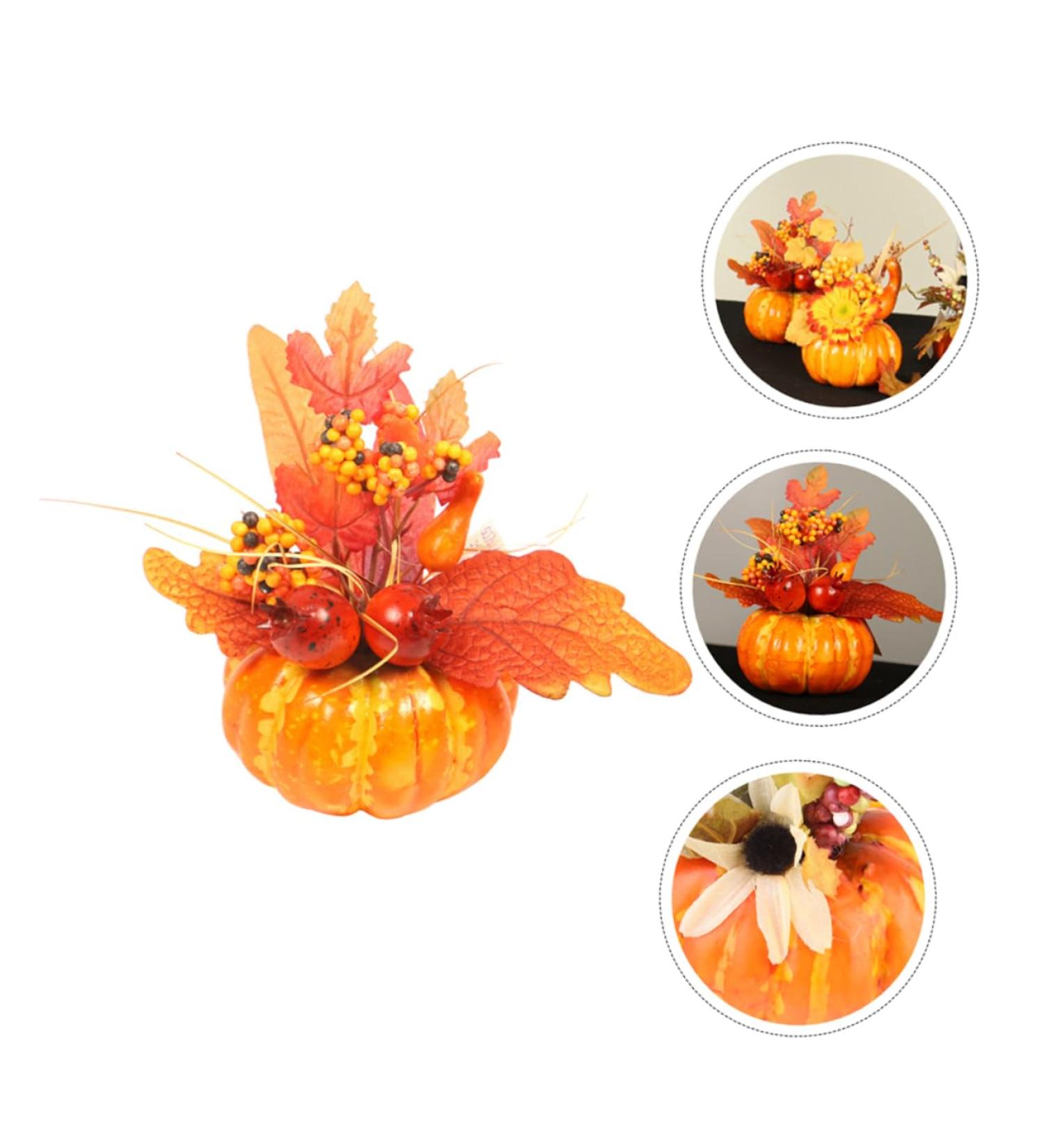 AOKWAWALIY 2pcs Pumpkin Ornaments Sunflower Ornament Simulation Halloween Pumpkin Realistic Pumpkin Photography Prop for Halloween Decor Simulation Pumpkin Household Potted Plant Foam - Buy Online on GoSupps.com