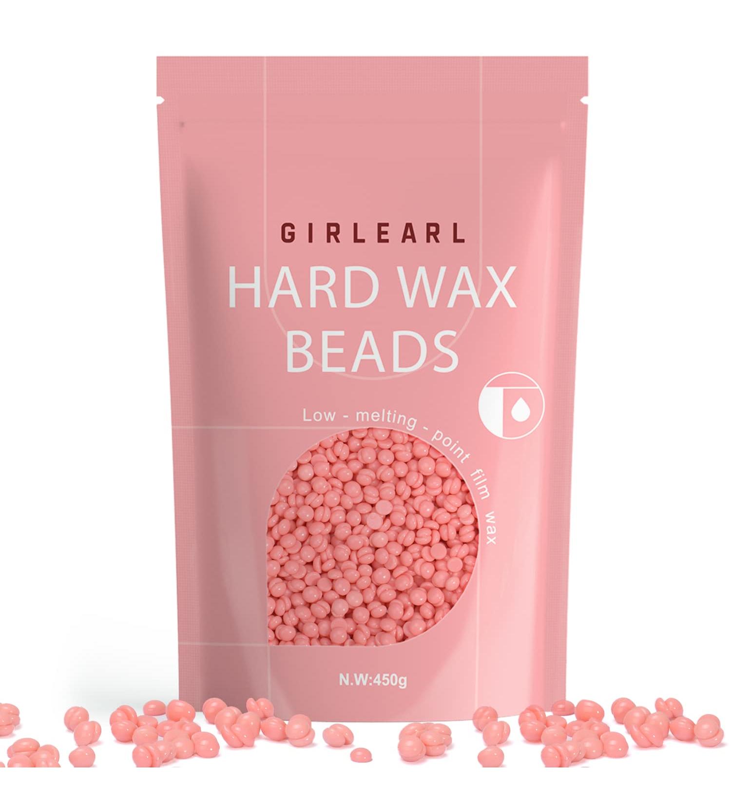GIRLEARLE Hard Wax Beads 1lb - Rose Formula Hair Removal Wax for Sensitive Skin - Ideal for Full Body, Facial, Bikini, and Legs - Pink Wax Refill for Women and Men - Buy Online on GoSupps.com