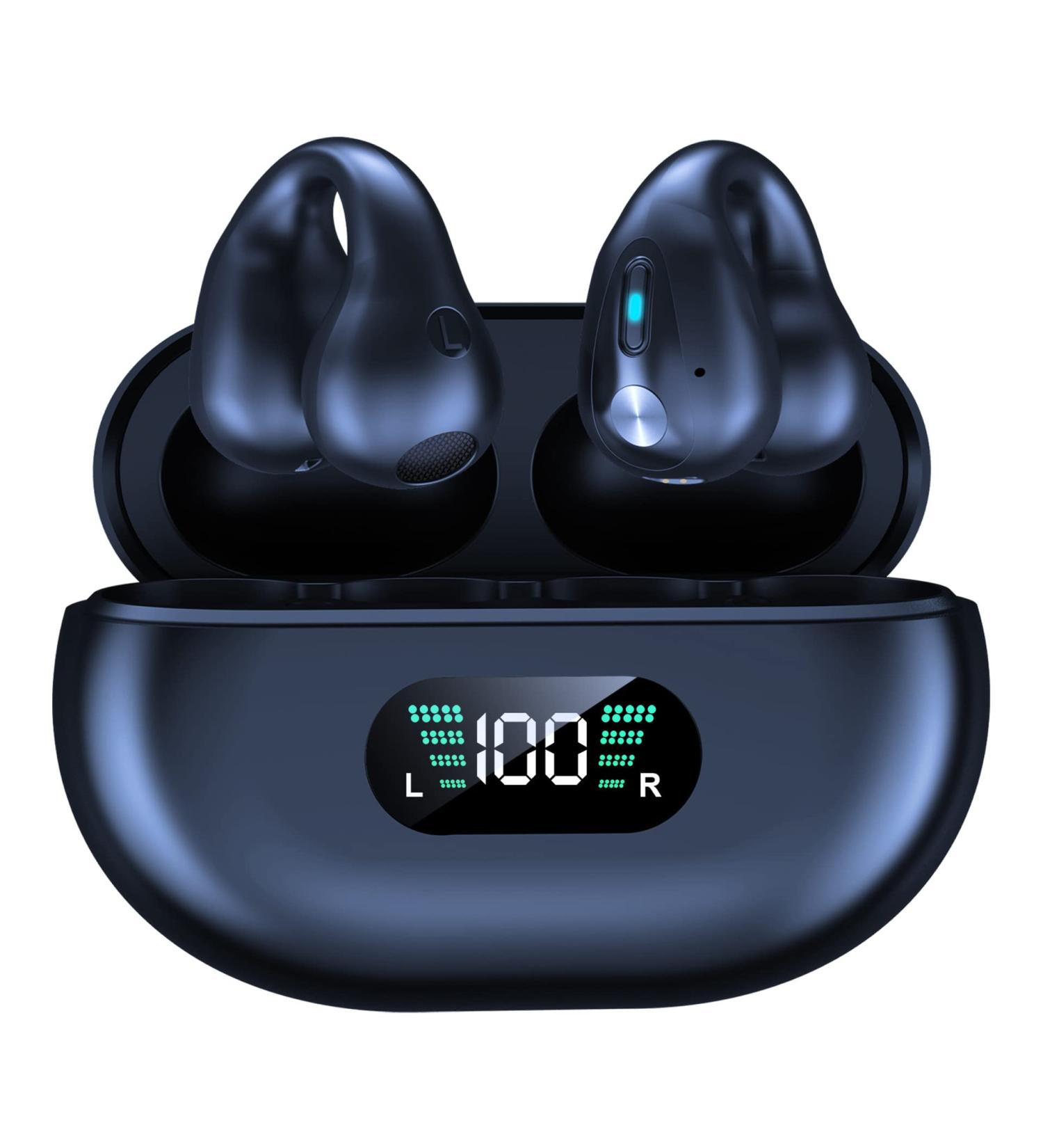 Taanimo Waterproof Mini Bone Conduction Earbuds w/ Earhooks | Bluetooth 5.3 Noise Cancelling Sports Headphones - Black - Buy Online on GoSupps.com