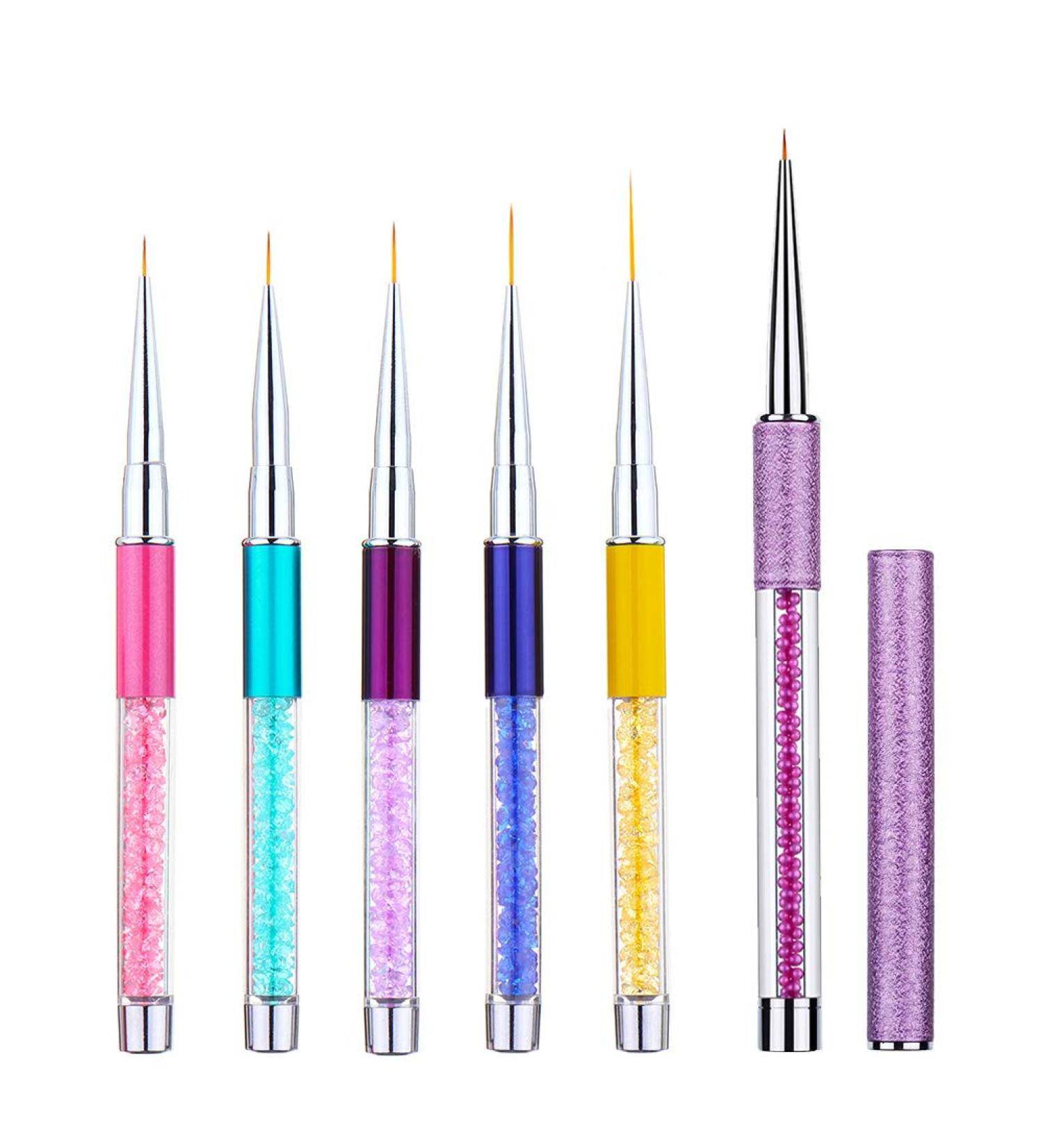 5-Part Nail Brush Set for Acrylic & UV Gel Nail Art | DIY Nail Design Tools - Buy Online on GoSupps.com