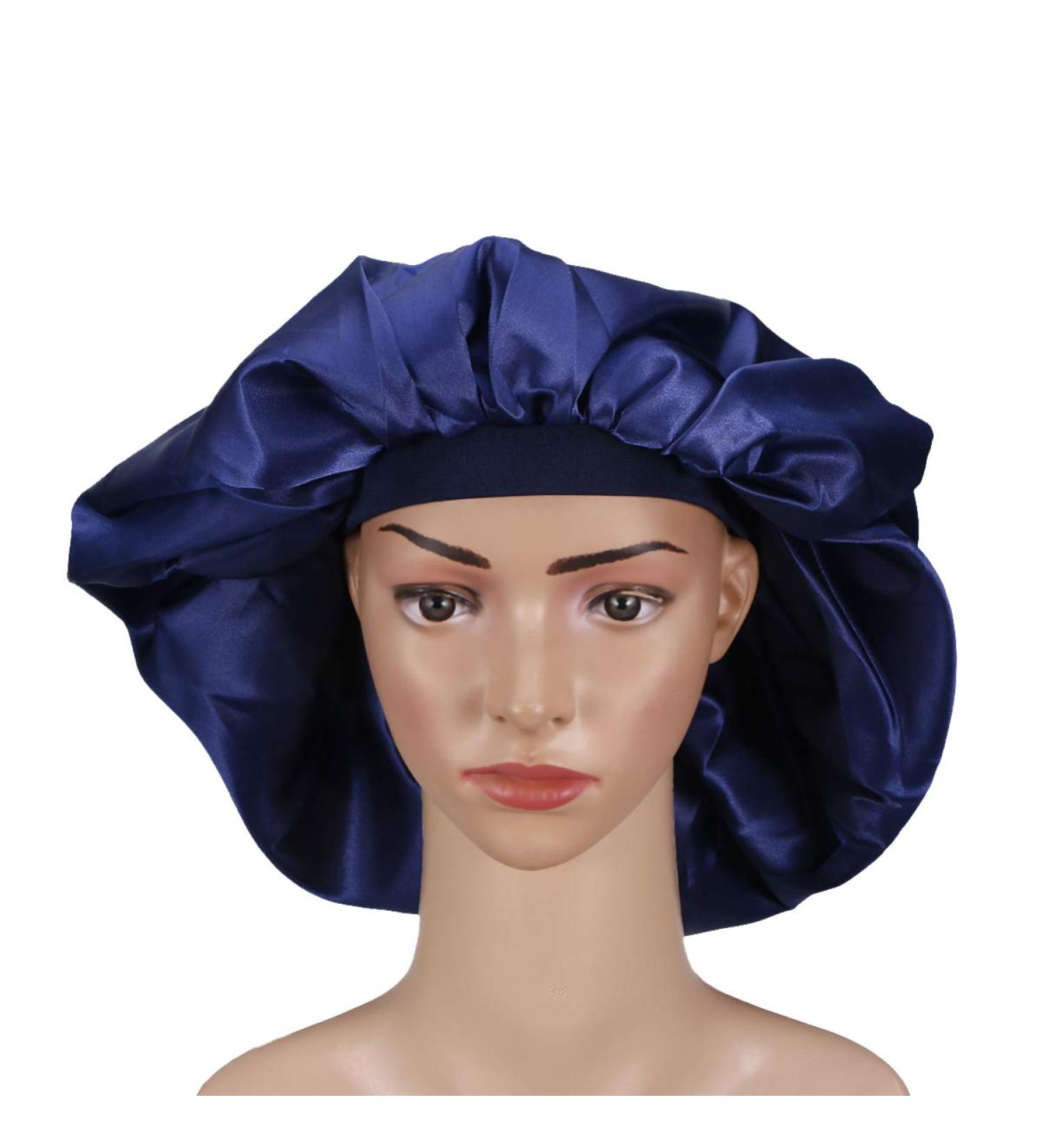 Holibanna Extra Large Satin Sleep Cap | Wide Band Bonnet Hat for Curly & Long Hair - International Shipping Available - Buy Online on GoSupps.com