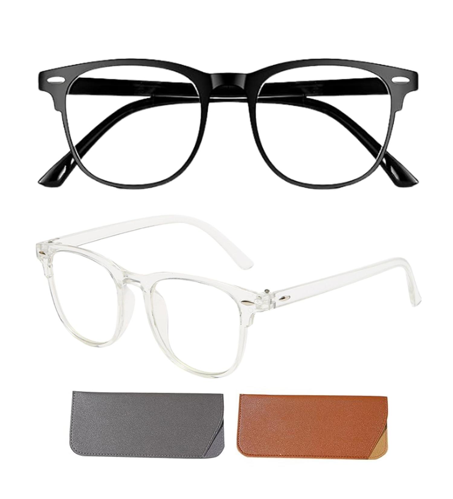 Buy Supoetry Anti-Blue Light Glasses - 2 Pcs with Leather Cases | Eye Protection & Fatigue Relief - Buy Online on GoSupps.com