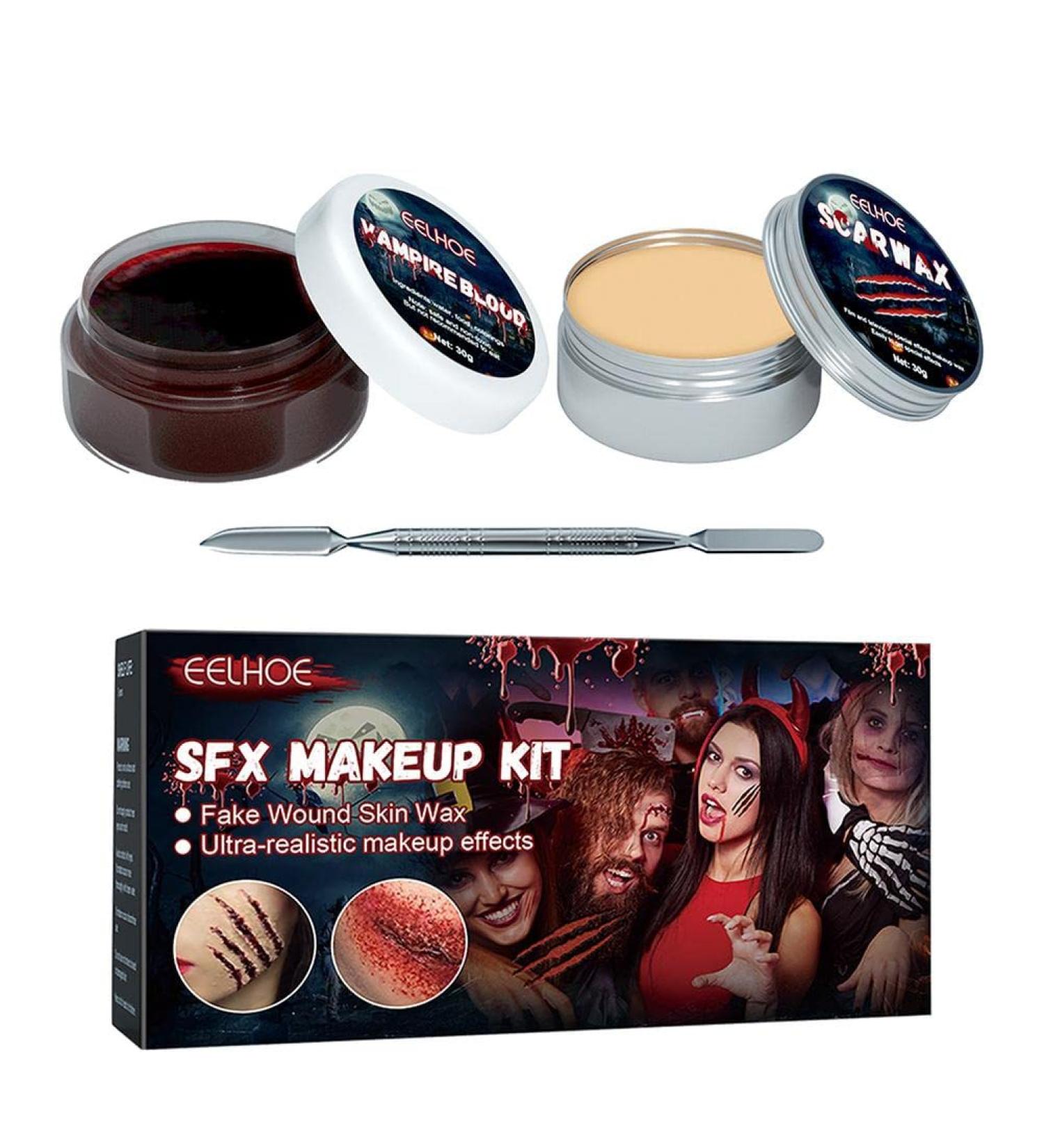 Buy Makeup Skin Wax Halloween Scar Wax & Fake Blood Gel Kit | Best International Shipping - Buy Online on GoSupps.com