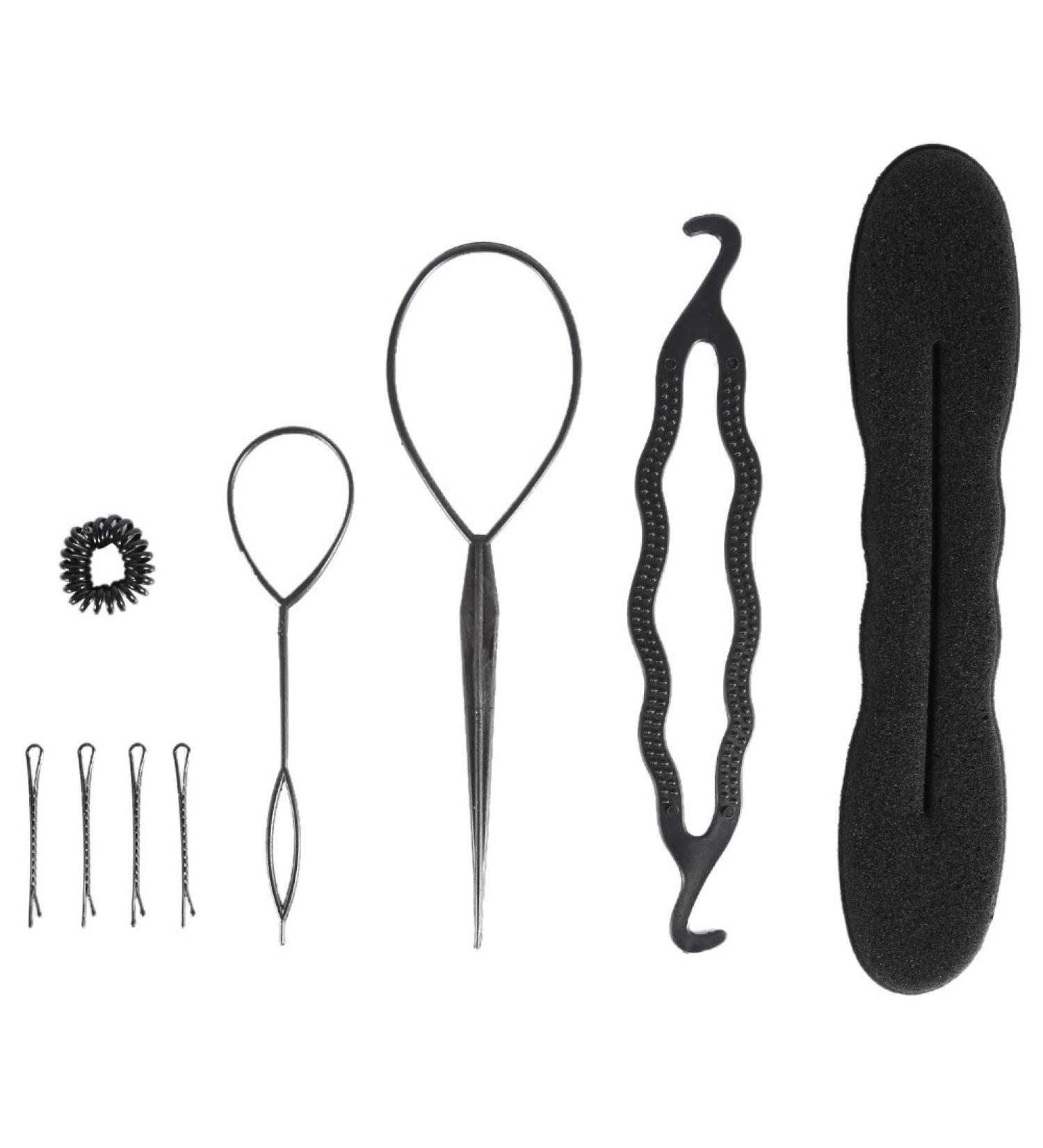 9-Piece Hair Knot Braid Maker Kit - Topsy Tail Hair Accessories for DIY Hairstyles | Best Styling Tools for Women & Girls - Buy Online on GoSupps.com
