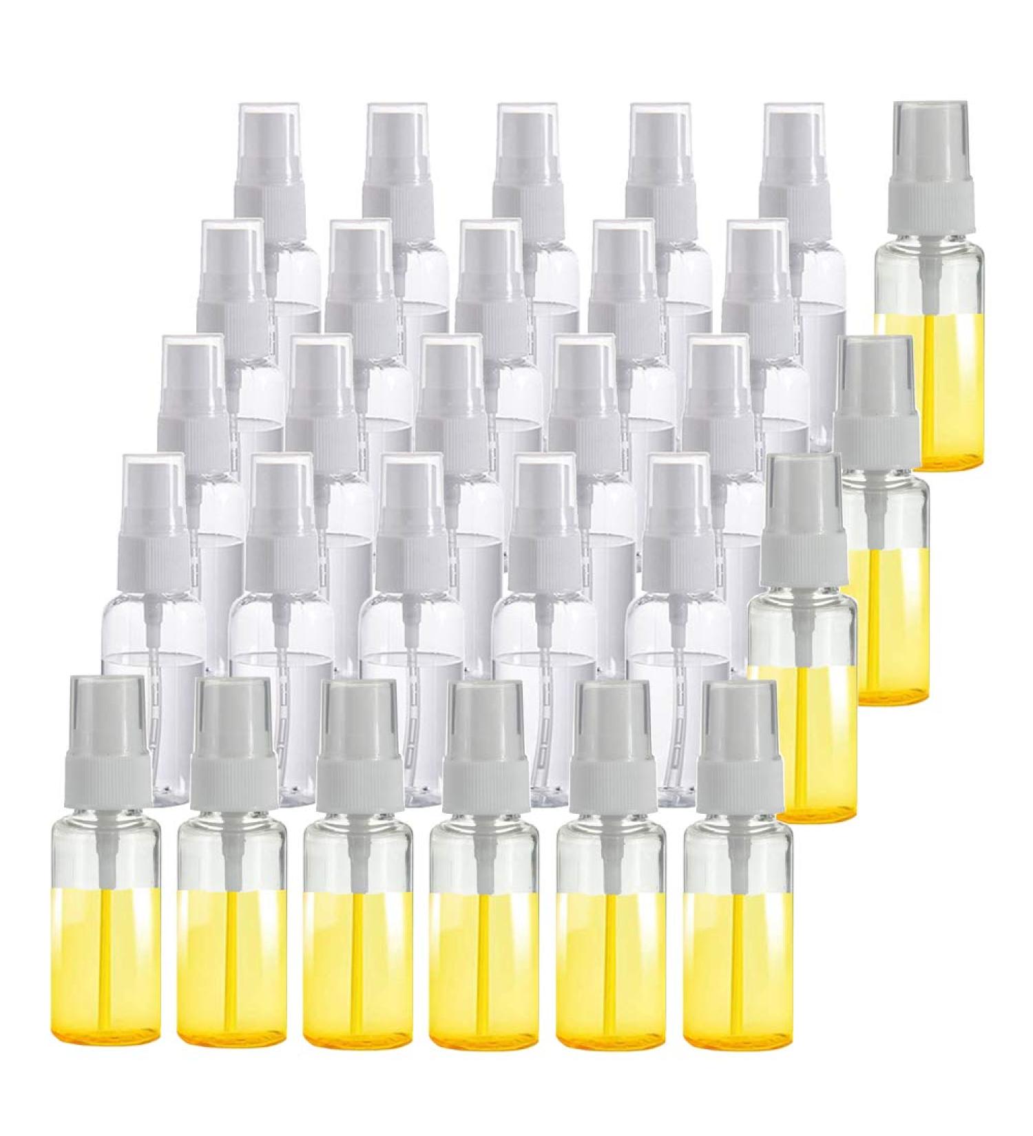 HAMIGGAA 30-Pack 1oz Clear Plastic Fine Mist Spray Bottles - Refillable Travel Size for Cleaning, Hairspray, Essential Oils - Buy Online on GoSupps.com