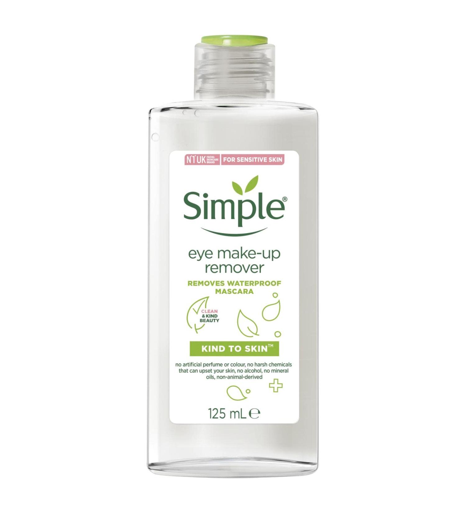 Simple Kind To Eyes Eye Make Up Remover 125ml - Gentle & Effective Solution - Buy Online on GoSupps.com