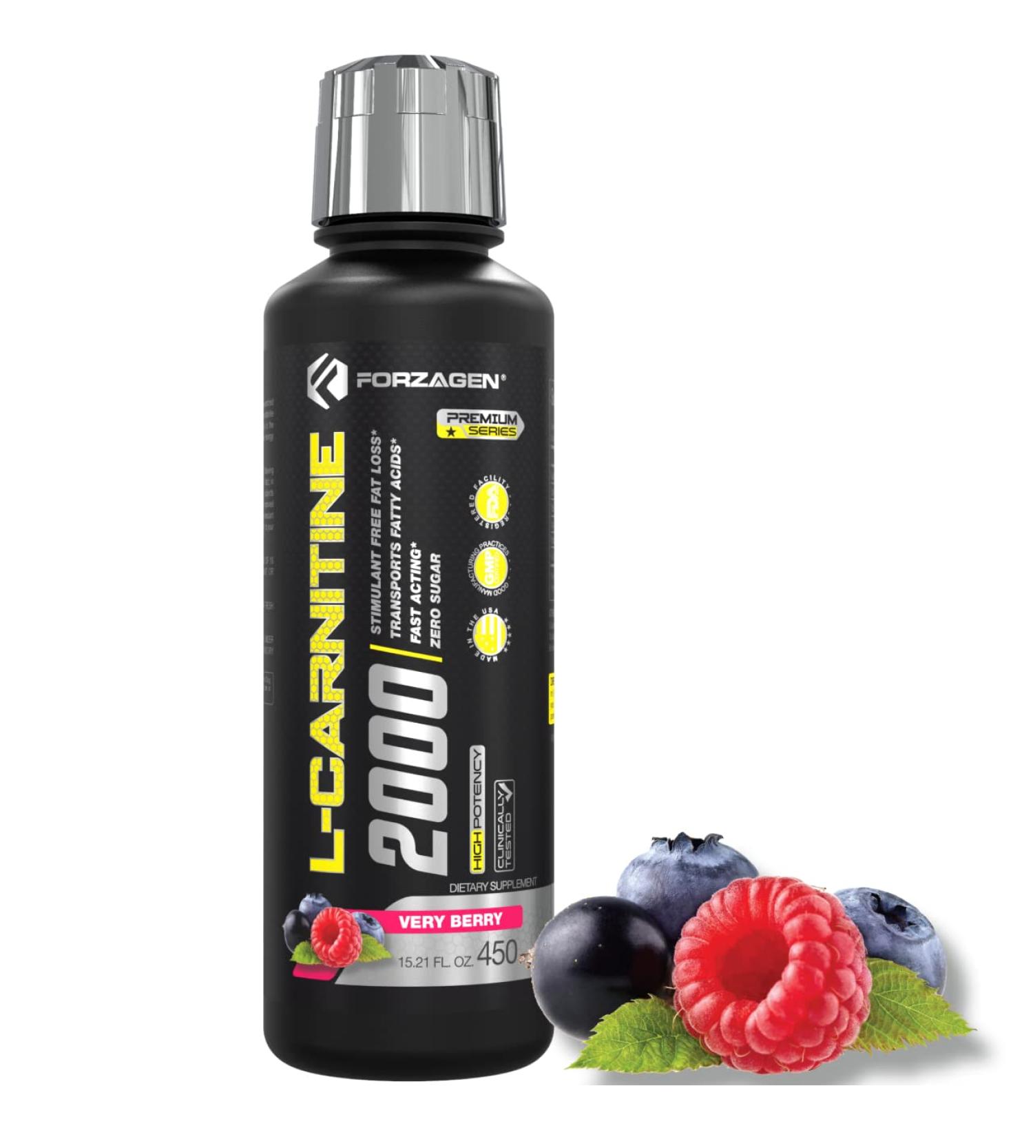 Forzagen L-Carnitine 2000 Liquid with Vitamin B6 - Acetyl L-Carnitine & L-Tartrate - 30 Servings (Very Berry) - Buy Online on GoSupps.com