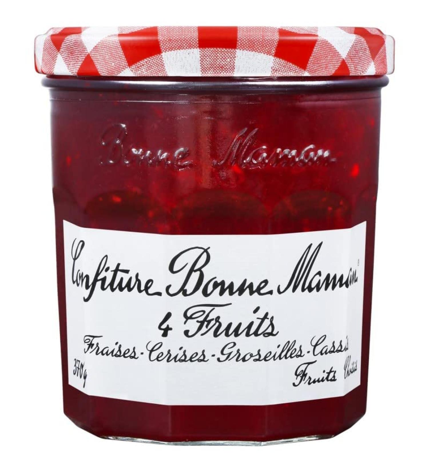 Bonne Maman Jam 4 Fruits (Strawberries Cherries Currants) 370 g Pack of 4 Sold By Lot - Buy Online on GoSupps.com