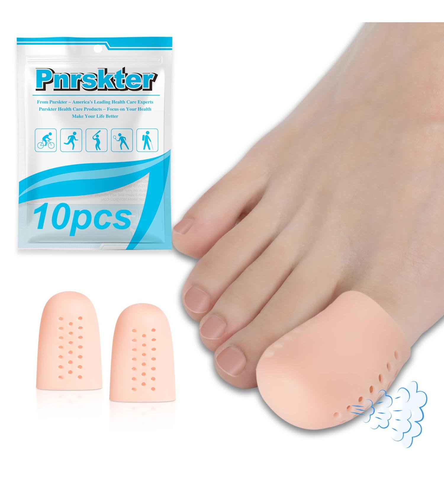 10PCs Silicone Toe Protection Caps - Pain Relief for Ingrown Toenails Blisters & Corns - Breathable Gel Toe Protectors for Large Toes - Buy Online on GoSupps.com