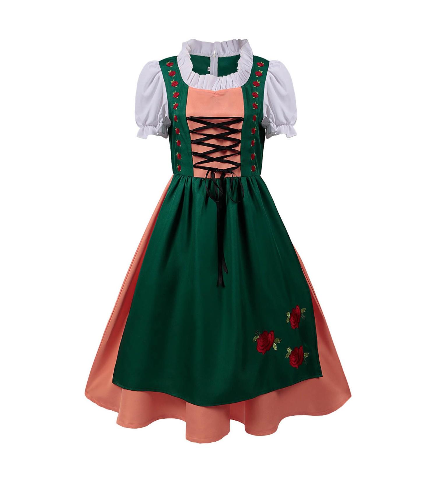 Dirndl - Robe midi pour femme - Robe traditionnelle bavaroise - Costume de cosplay pour femme et fille - Costume de f te de la bi re - Avec tablier et chemisier - Robe de loisirs S Vert - Buy Online on GoSupps.com