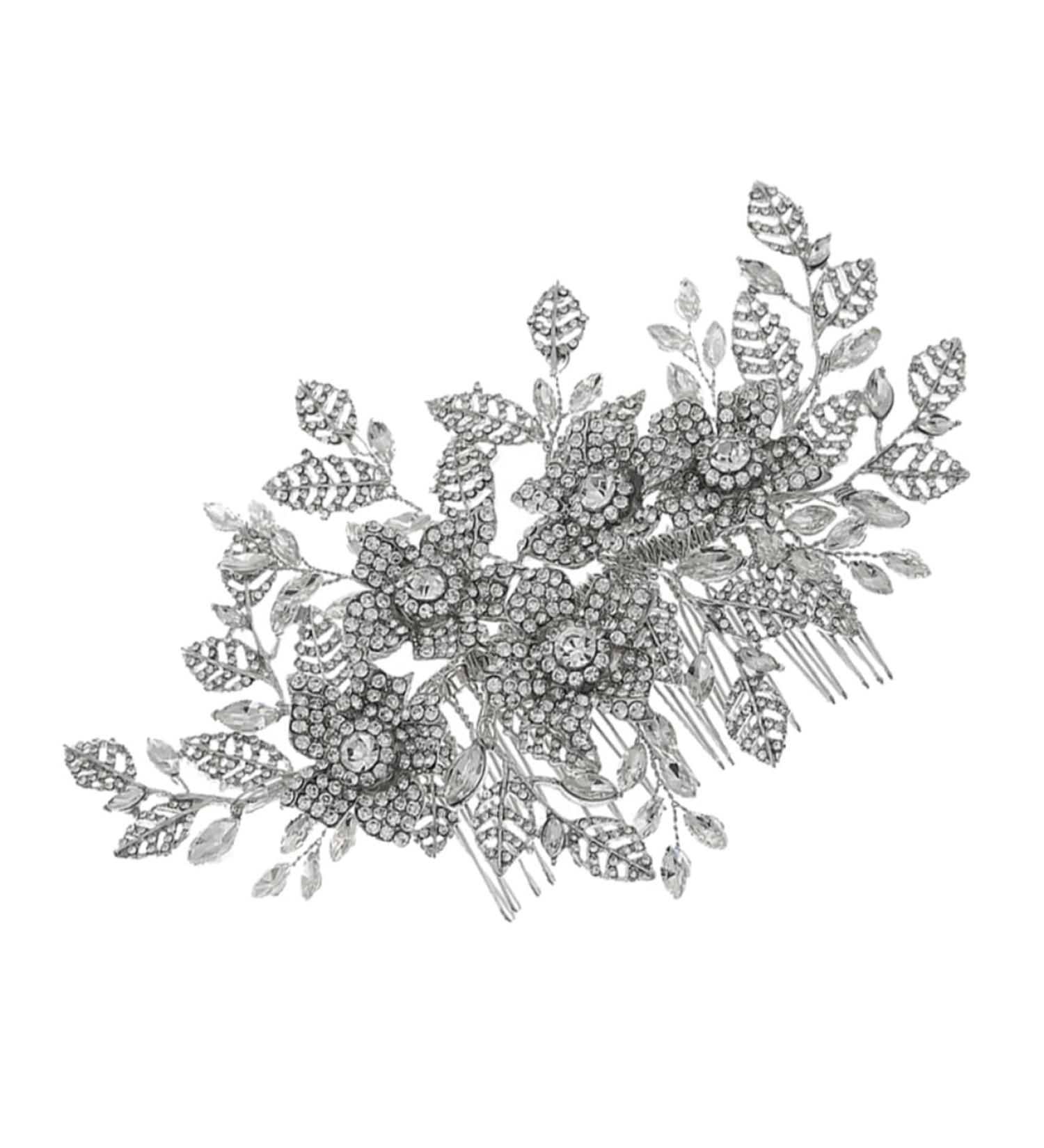 Ipetboom bride hair combs hair accessories for women wedding European and American accessories hair comb silver hair clips hollow out Hair up headgear alloy comb bride - Buy Online on GoSupps.com