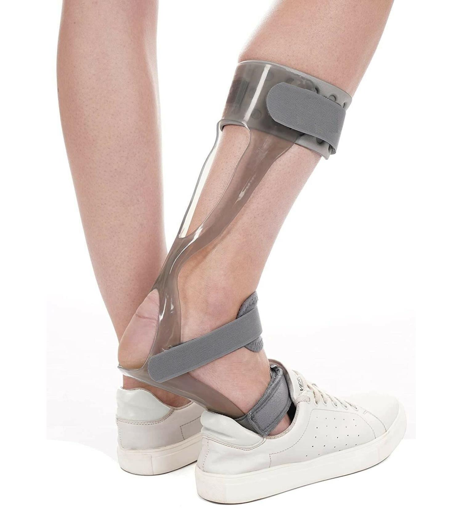 Spancare Grey Foot Drop Splint (Left Medium) - Anatomical Design for Comfortable Support | International Shipping Available - Buy Online on GoSupps.com