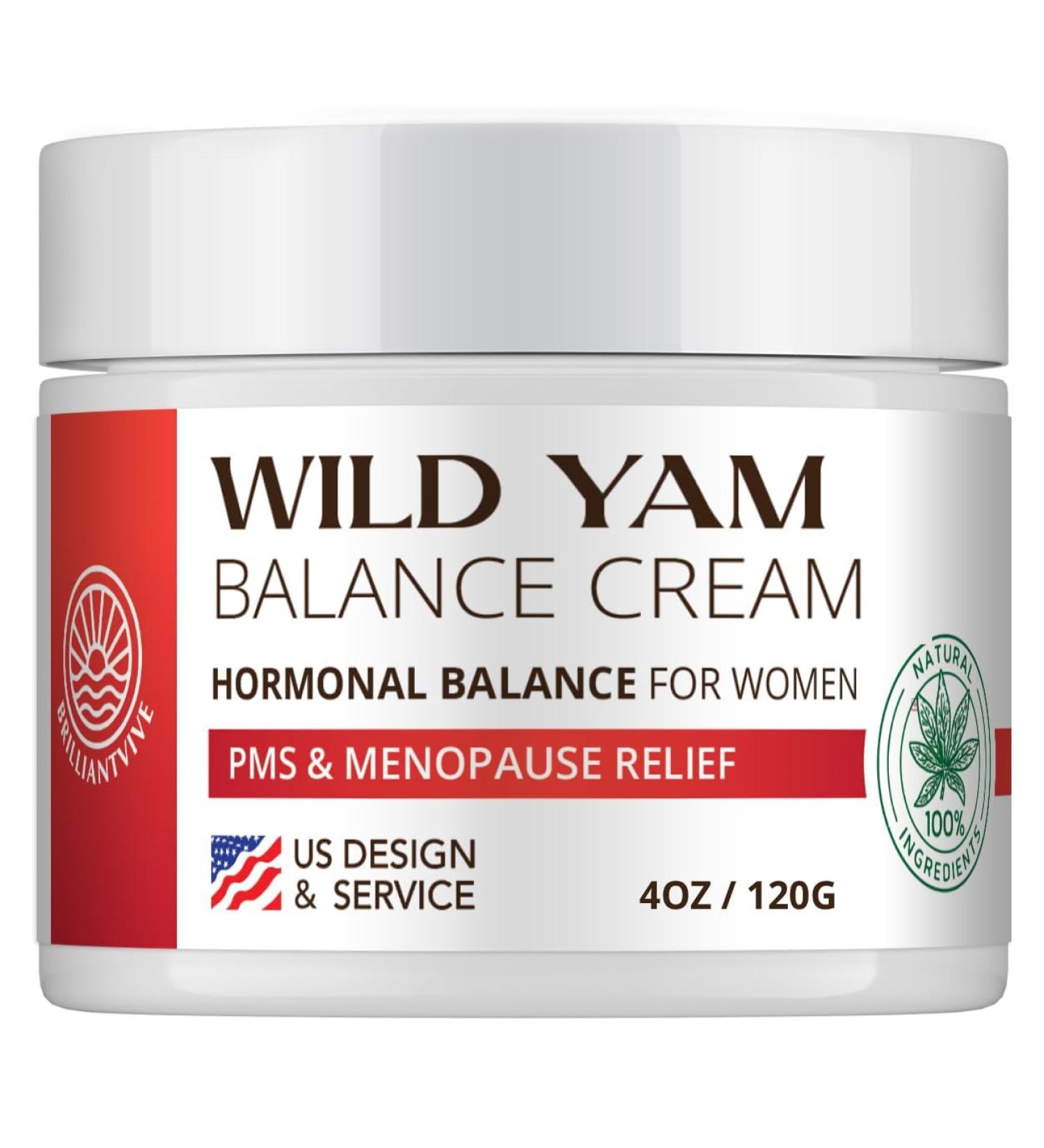Organic Wild Yam Cream for Hormone Balance | Menopause Relief for Women | Hot Flashes & Night Sweats | 4OZ - Recommended by Barbara O'Neill - Buy Online on GoSupps.com