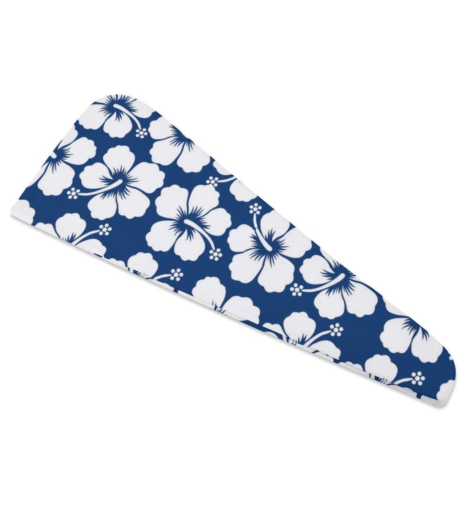 Buy Blue Hibiscus Microfiber Hair Towel Wrap - Super Absorbent 10x26 Inch Hair Turban for Women - Buy Online on GoSupps.com