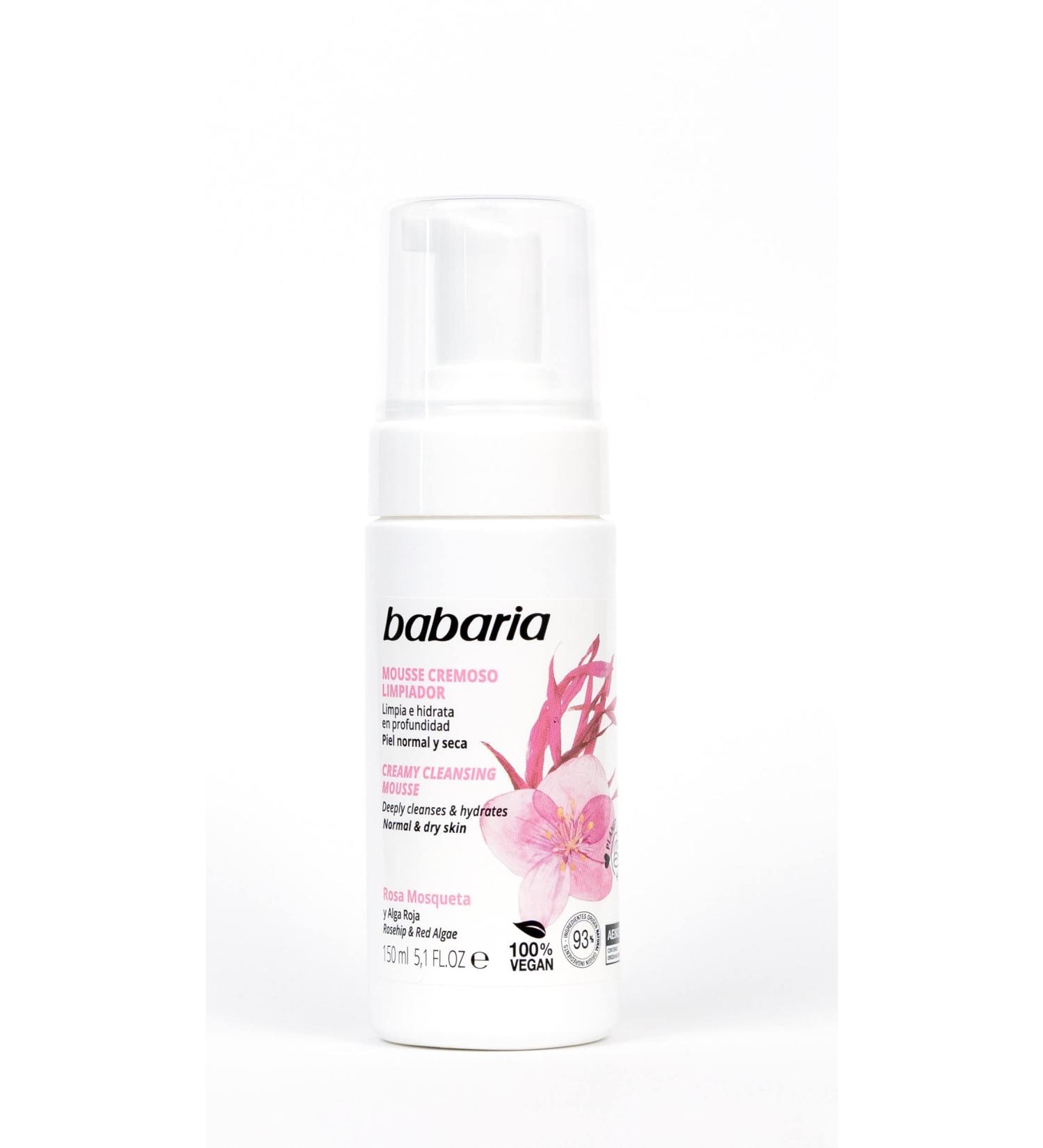  Babaria Babaria - Creamy foam deeply cleanses and hydrates formulated with rosehip and red algae normal and dry skin vegan unisex - 50ml - Buy Online on GoSupps.com