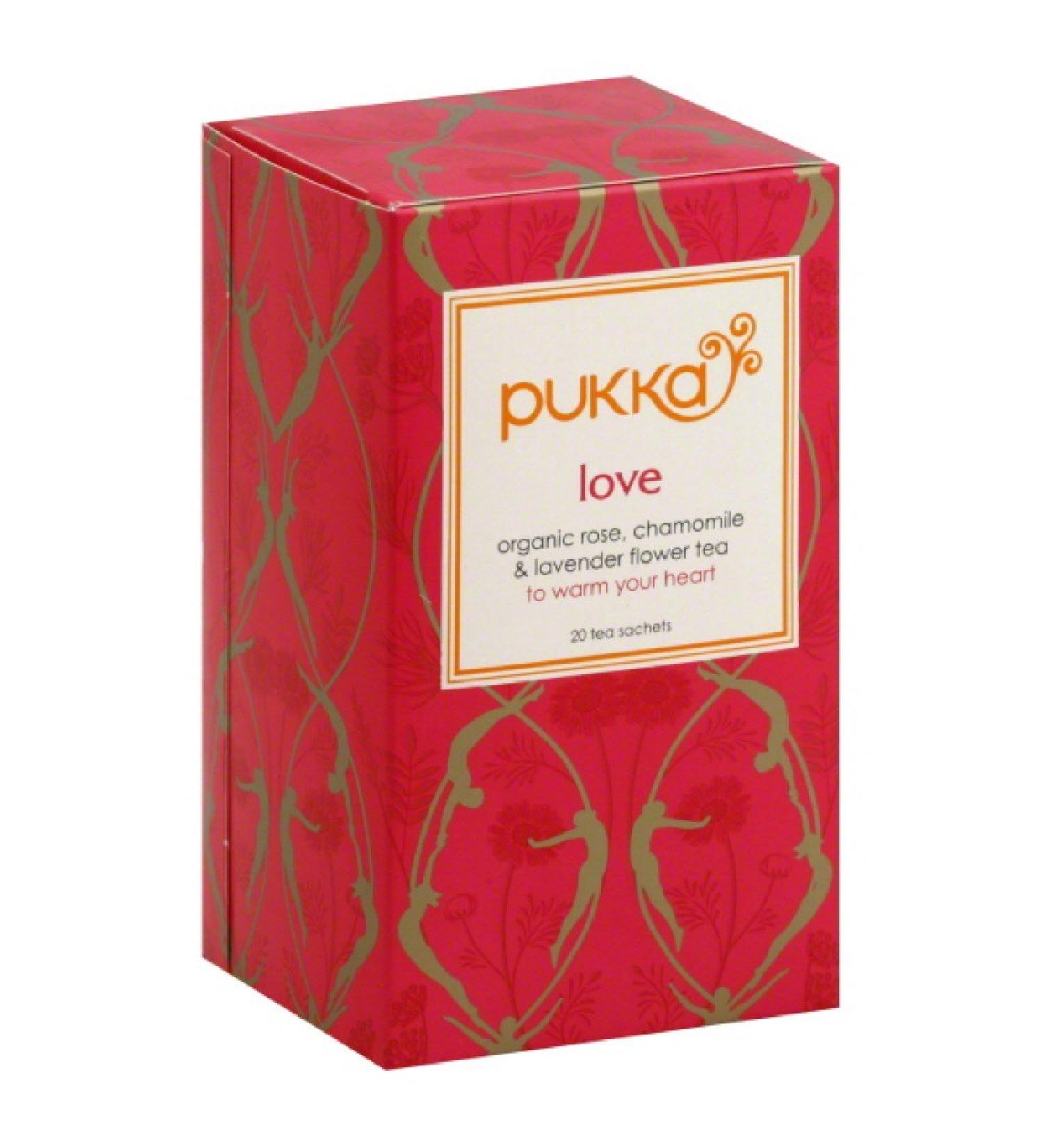 Pukka Pukka Herbal Tea Love Pack of 6 Organic Chamomile and Lavender Tea Bags Caffeine-Free (20 bags)
