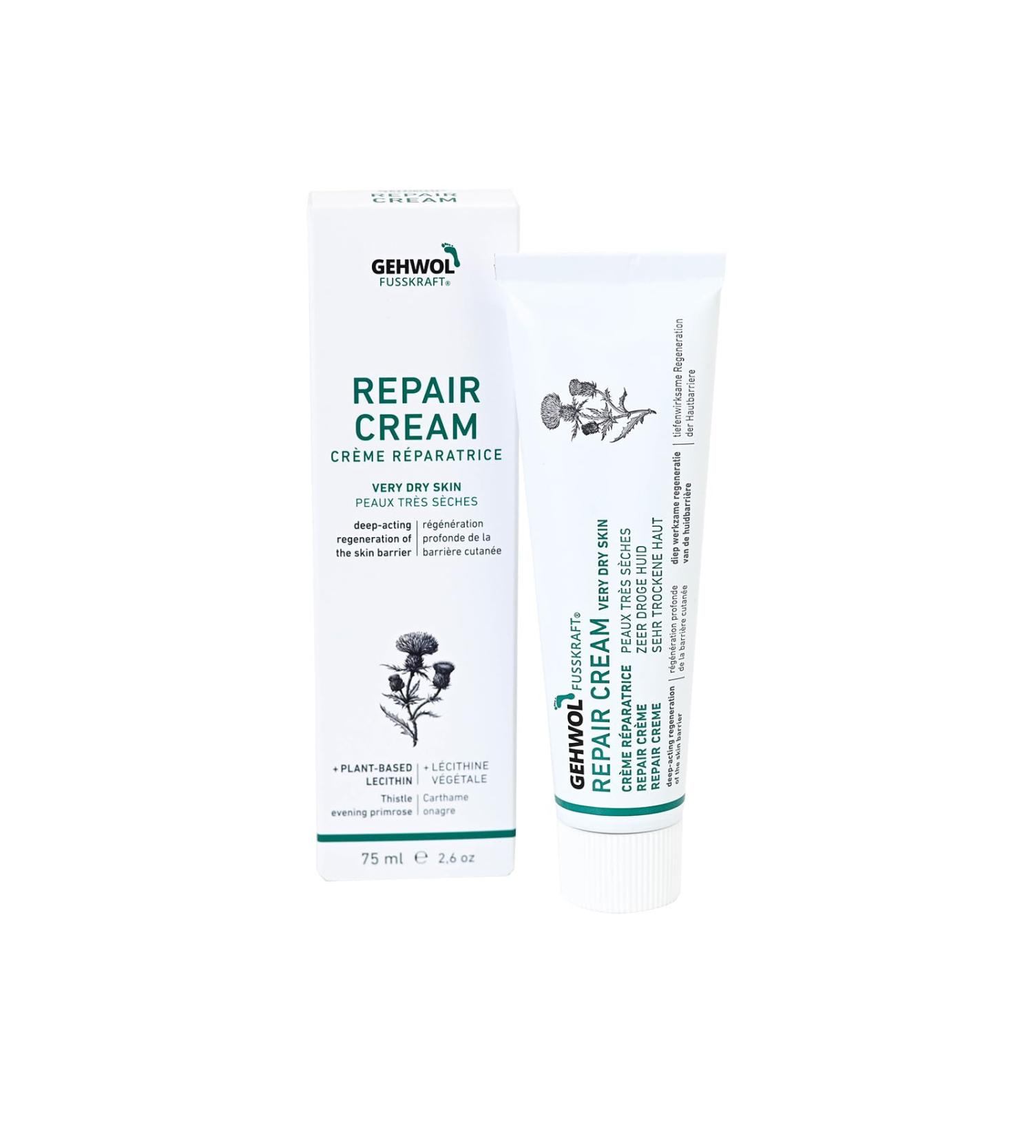 GEHWOL Repair Cream Intensive Care for Very Dry Damaged Skin Deep Skin Barrier Repair 2.6 oz / 75 ml - Buy Online on GoSupps.com