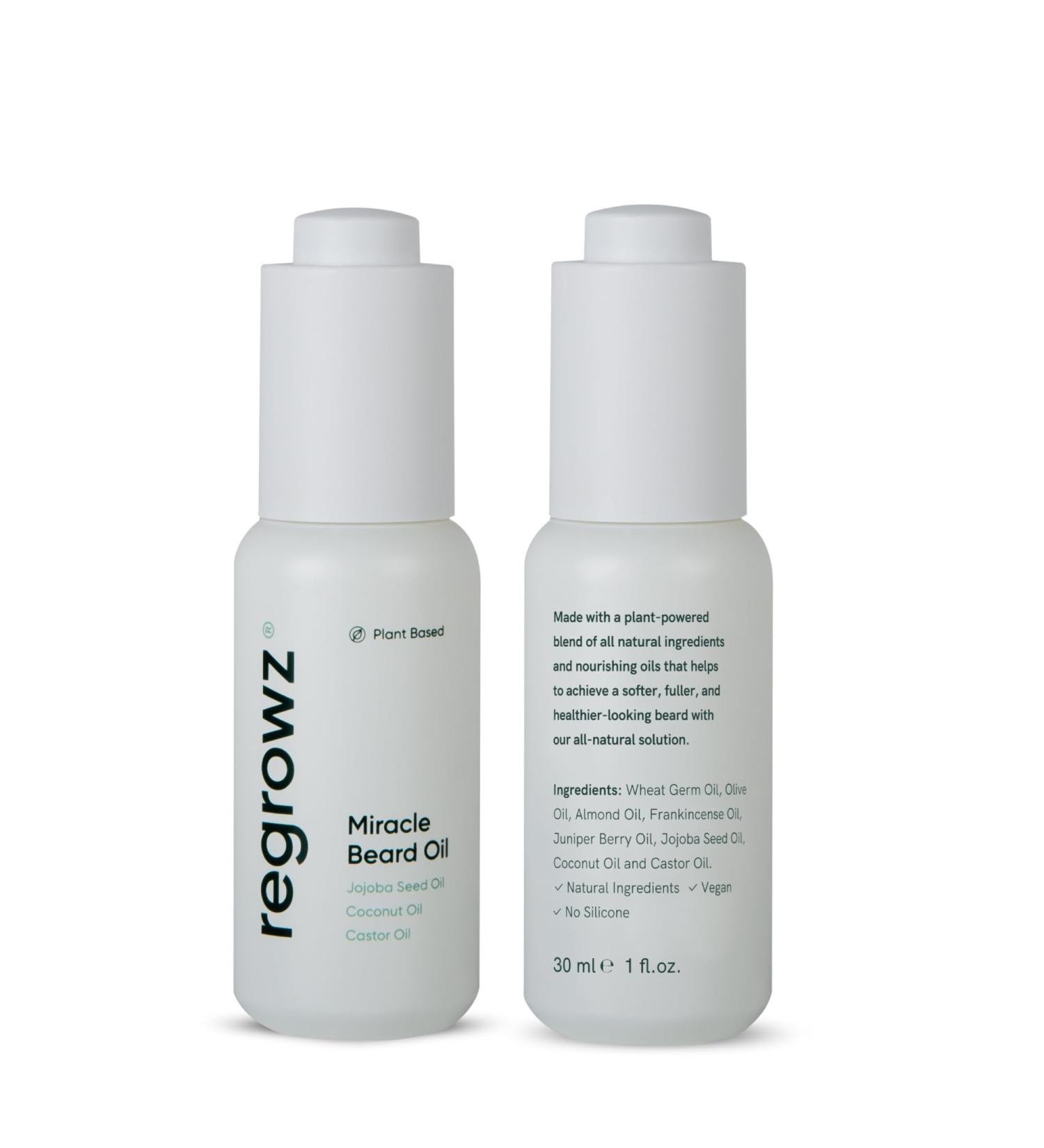 Regrowz Huile de barbe pour homme 30 ml S rum nourrissant de croissance de barbe aux huiles de noix de coco et de jojoba Hydrate adoucit et soulage les d mangeaisons de la barbe Favorise une 30 ml (Lot de 1) - Buy Online on GoSupps.com