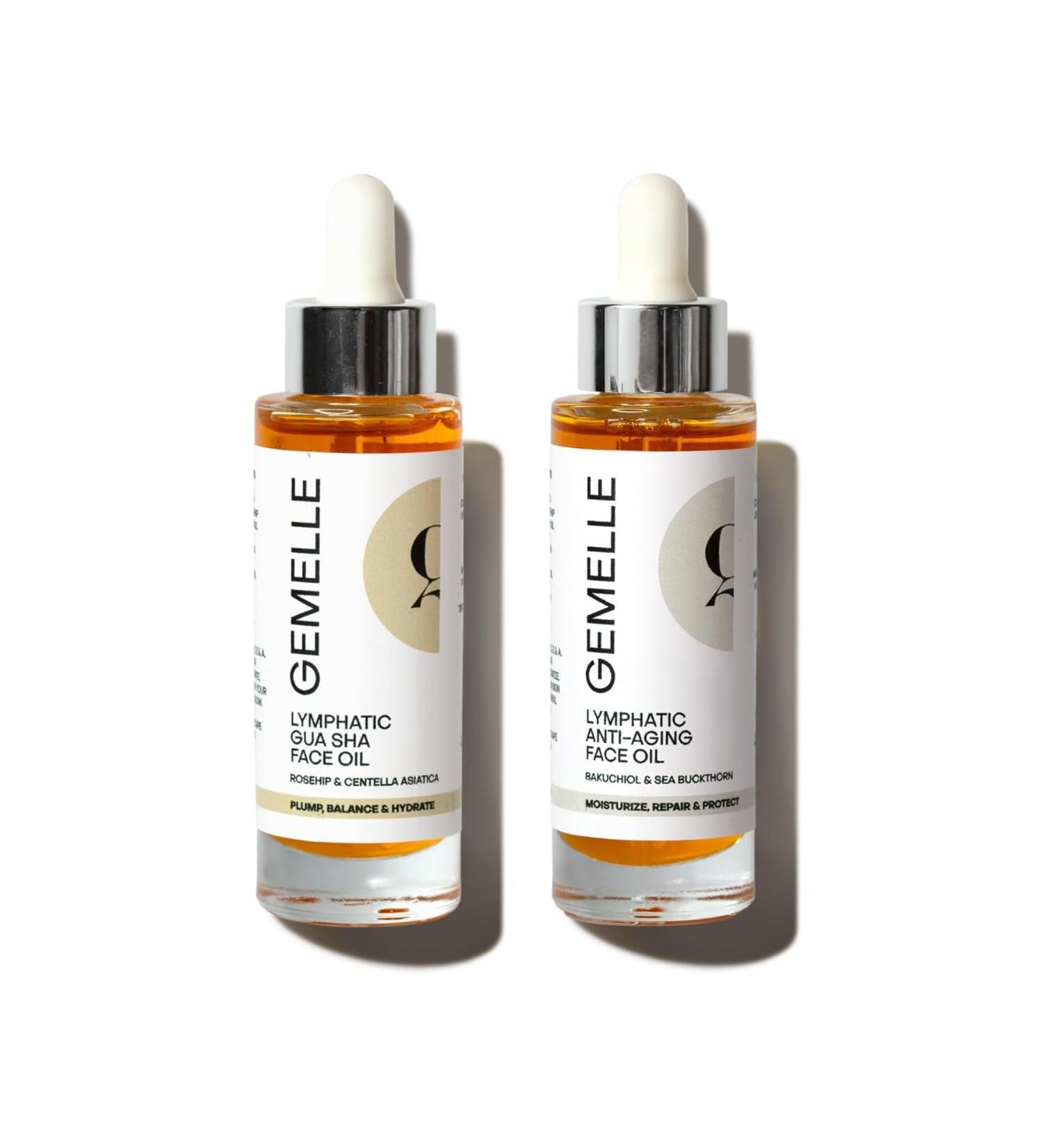 GEMELLE Gua Sha + Anti-Aging | Sculpting Hydrate Plump Balance Moisturize Repair & Protect (30ml/30ml) - Starter Duo - Buy Online on GoSupps.com
