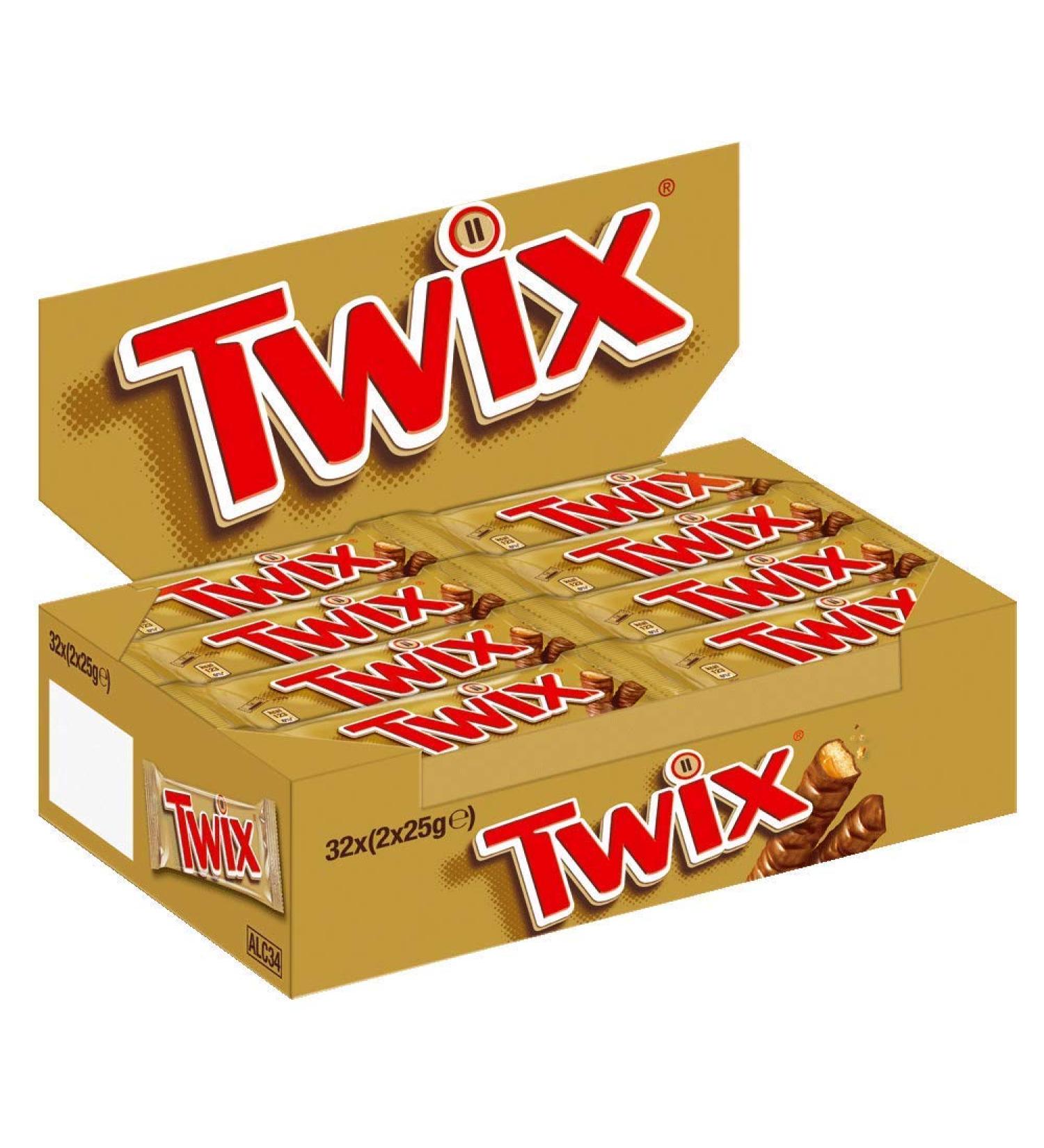 TWIX Milk Chocolate Bars with Caramel Topping Biscuit - 1 Box of 32 Individual 50g Bars (Packaging May Vary) - Buy Online on GoSupps.com