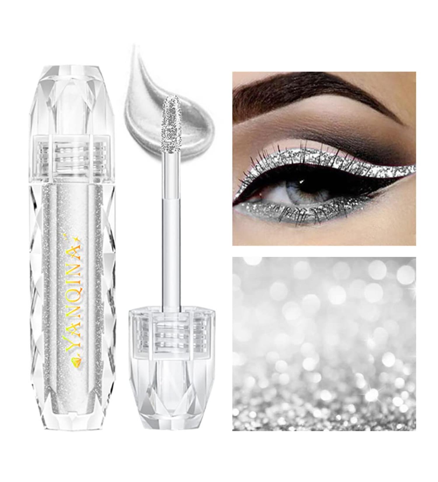 GL-Turelifes Liquid Glitter Eyeshadow Shiny Diamond Eyeliner Pen - Silver - Buy Online on GoSupps.com
