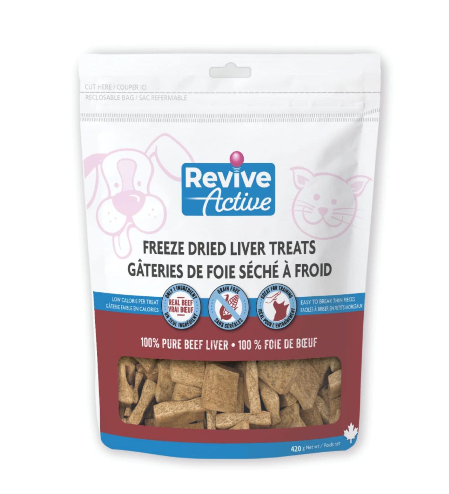 Revive Active Freeze Dried Beef Liver Treats for Dogs and Cats 420gr- Nutritious Pure and All Nutritive Low Calorie Per Treat Great for Training Easy to Break in Pieces 420 g (Pack of 1) - Buy Online on GoSupps.com