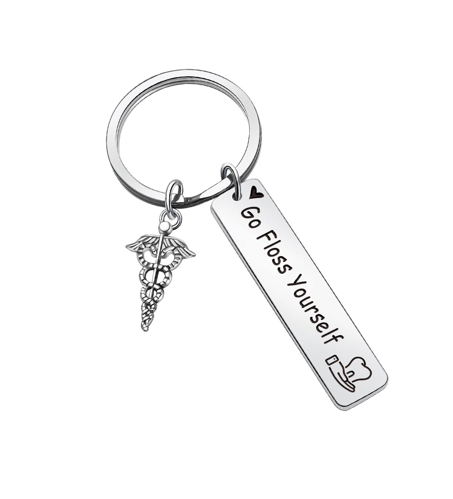 ZQEOU Dental Floss Keychain - Portable Dental Care Keychain for On-the-Go Oral Hygiene - Buy Online on GoSupps.com