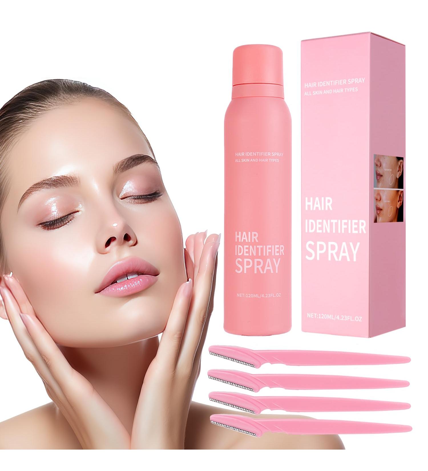 Hair Identifier Spray for Face Shaving: Dermaplane Spray and Razor Set - Identifying Fine Hair Peach Fuzz and Moisturizing Skin Before Dermaplaning 4.23 Fl Oz - Buy Online on GoSupps.com