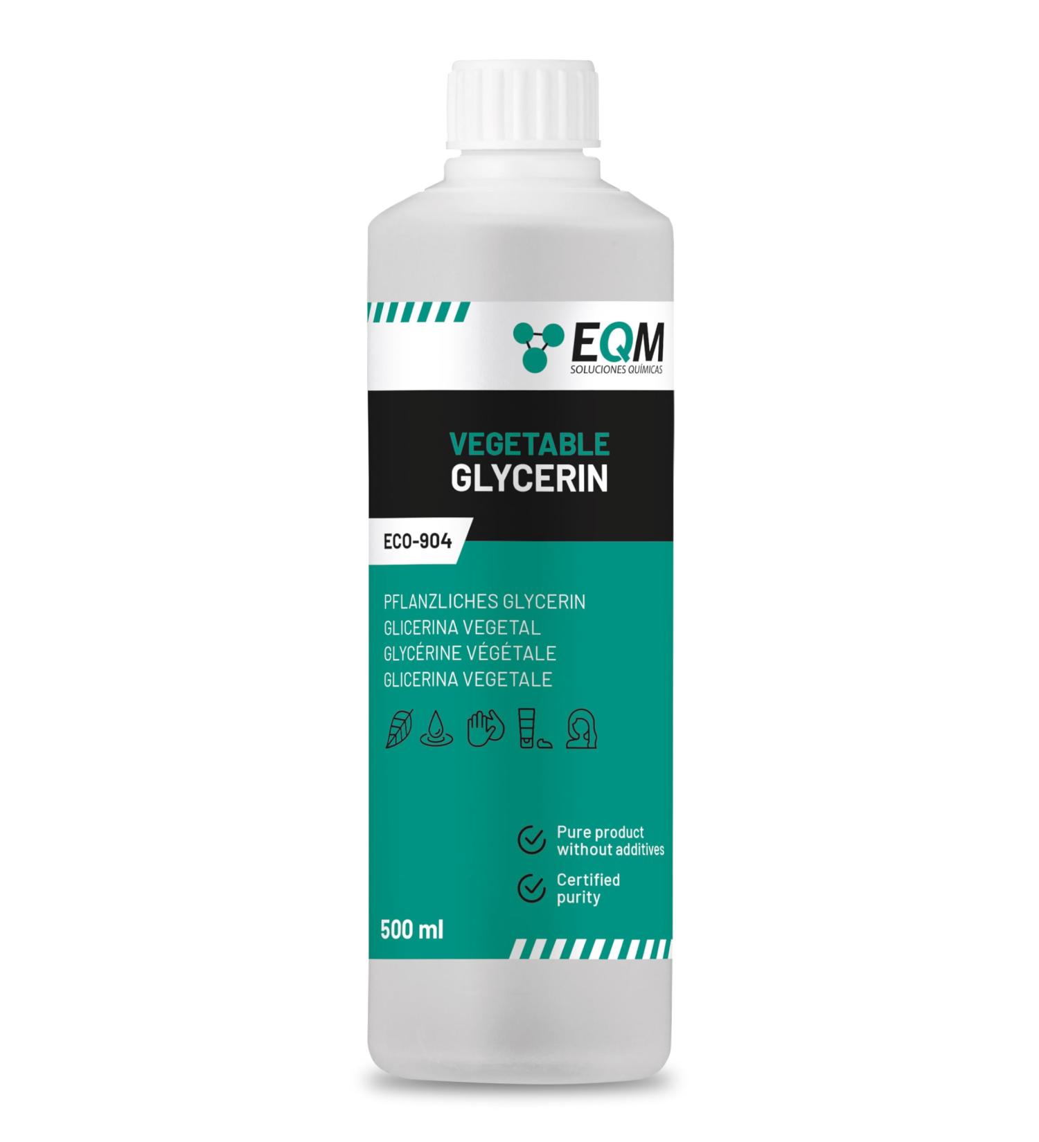 EQM ECO-904 Vegetable Glycerine 500 ml Purity 99.5% Glycerol 100% Natural Natural Moisturizer for Hair and Skin Ideal for Soaps Shampoos and Creams. - Buy Online on GoSupps.com
