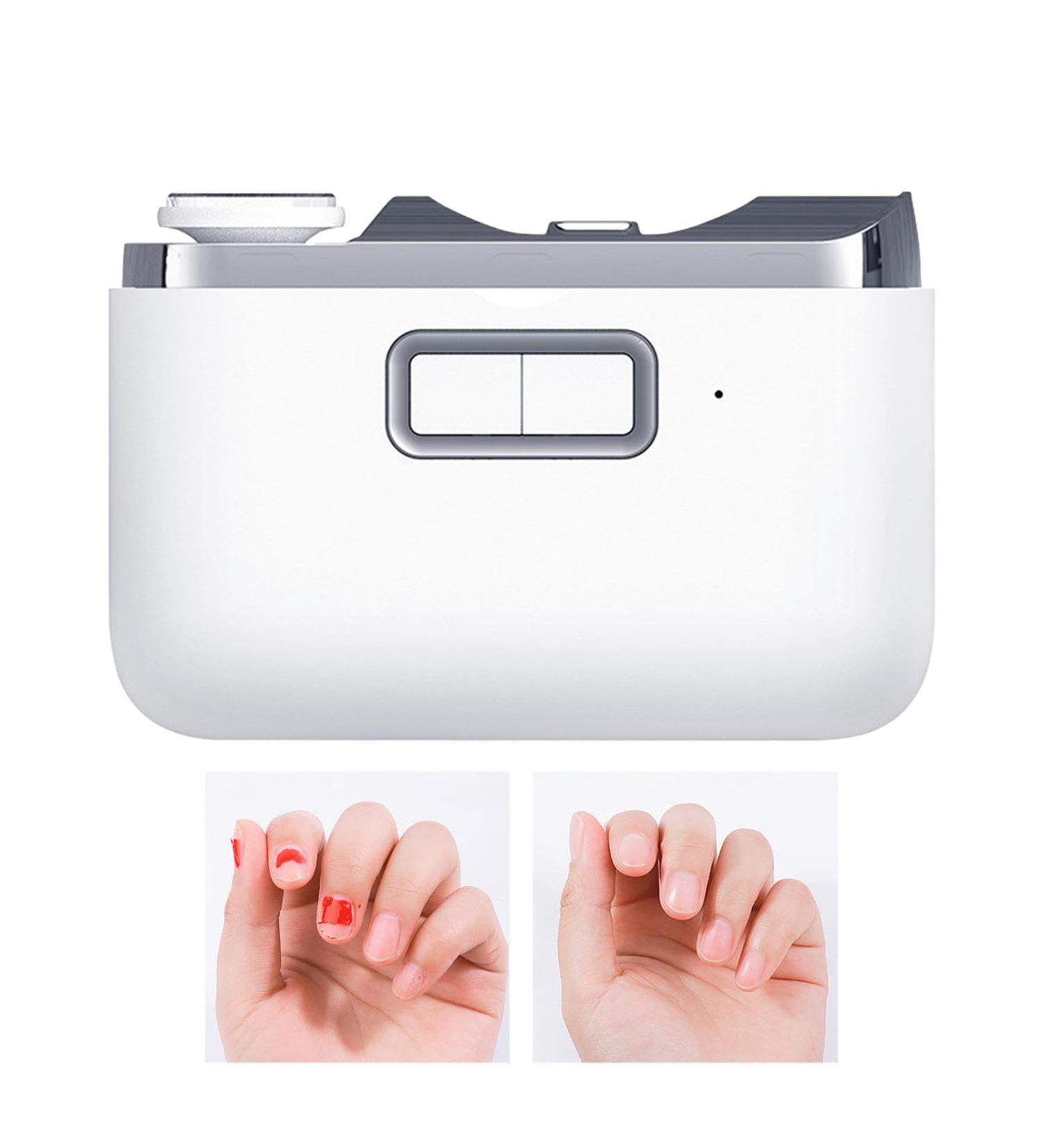 Maodom Electric Automatic Nail Clipper | 2 in 1 Ergonomic Auto Nail Clipper with Storage and Light 2 Modes Nail Clippers Rechargeable Nail Polisher for Fingernails Thick Nails Adults - Buy Online on GoSupps.com