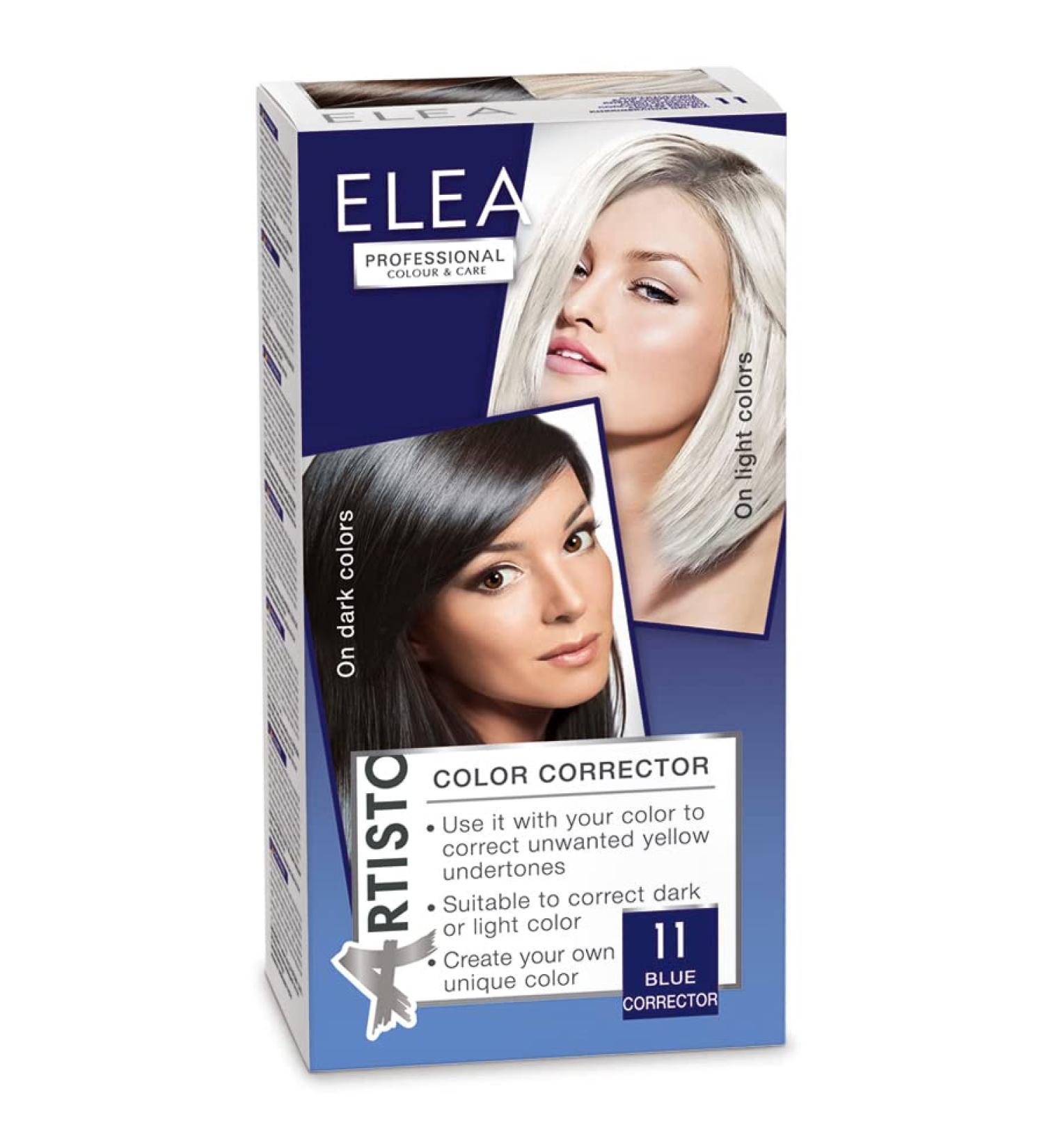 Correcteur de couleur Elea Professional Artisto - No. 11 Bleu | 120 ml | utiliser avec votre couleur pour corriger les nuances jaunes ind sirables bleu 171 g (Lot de 1) - Buy Online on GoSupps.com