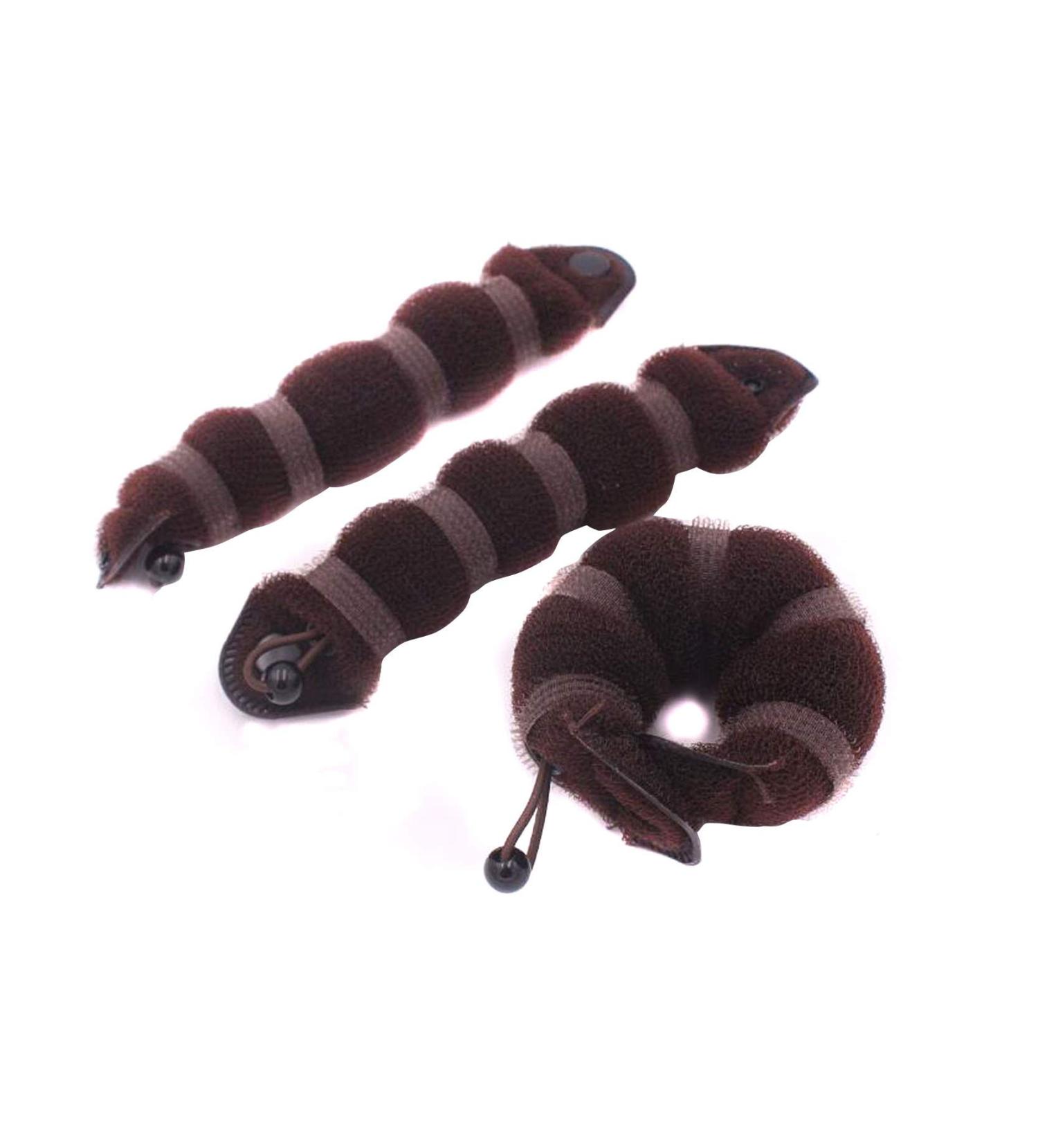 Hot Buns Hair Styling Donut Maker for Women & Girls - Chignon Twist for Braids & Fashion Crown - Brown - Buy Online on GoSupps.com