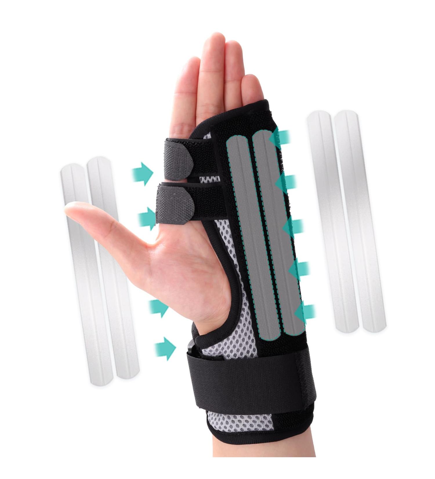 Lefeke Trigger Finger Splint - Multi Finger Brace for Hand Support | Finger Straightening Immobilizer for Arthritis & Broken Fingers - Size M Black - Buy Online on GoSupps.com