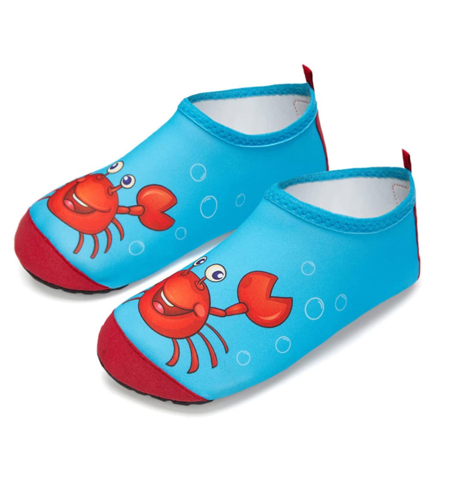 Kids Beach Swim Shoes - Non-Slip Quick Dry Aqua Socks for Boys and Girls - Red Crab Design - Size 12/12.5 UK Child - Buy Online on GoSupps.com
