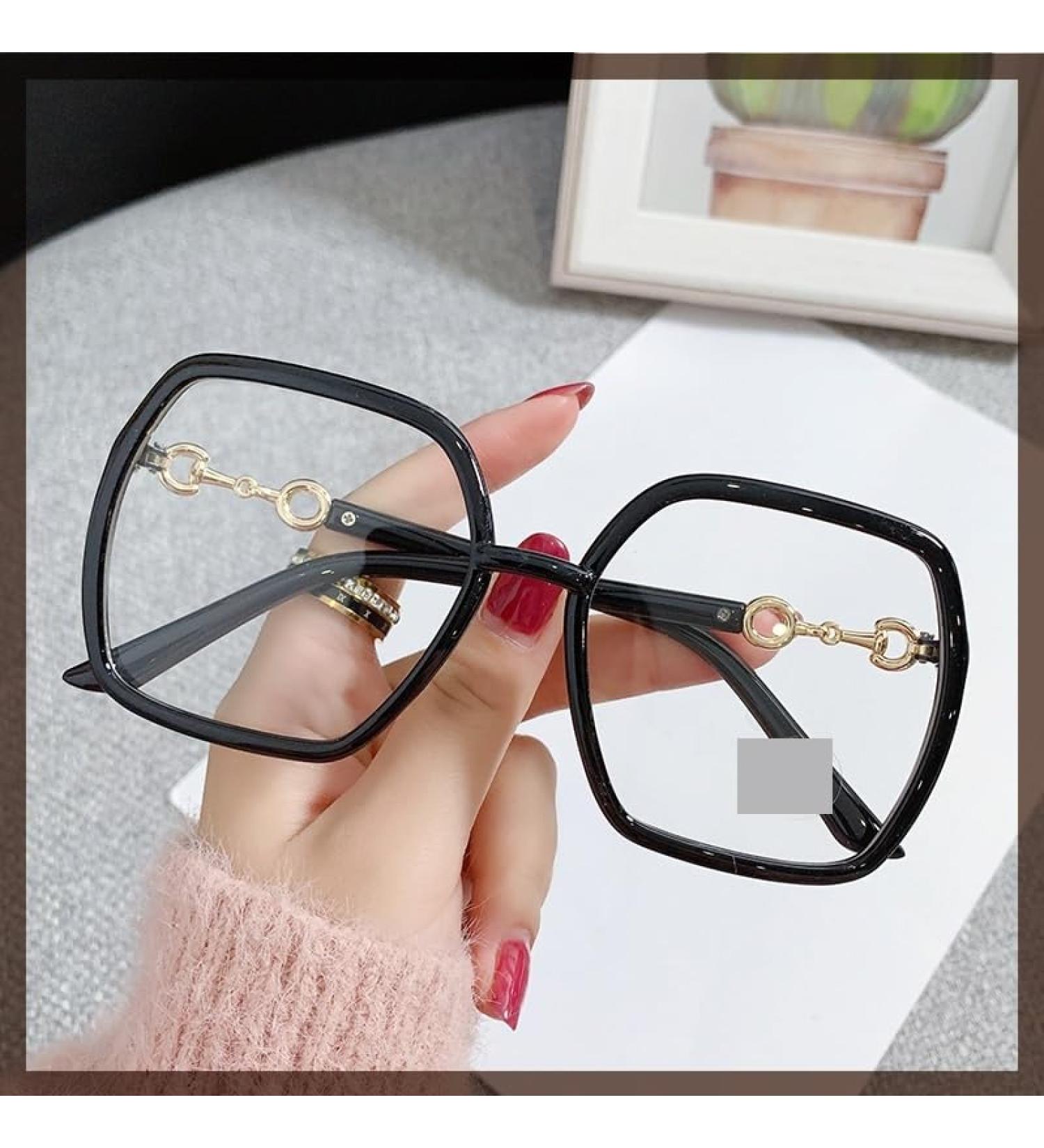 Qinzhenz Oversized Square Reading Glasses +350 C2 | Anti-Blue Light Clear View Presbyopic Glasses Flat Light Mirror - International Shipping Available - Buy Online on GoSupps.com
