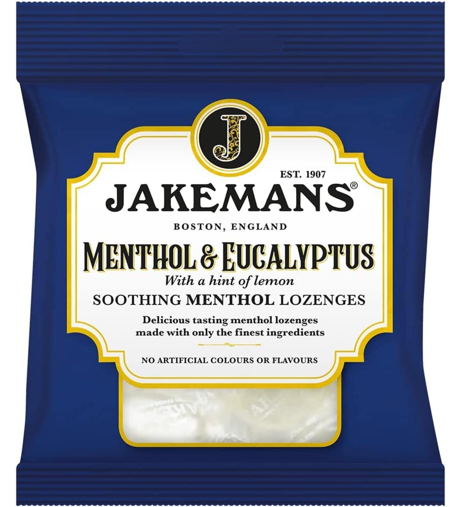 Jakeman's Menthol & Eucalyptus Lozenges - Soothing 73g Herbal Throat Lozenges - Buy Online on GoSupps.com