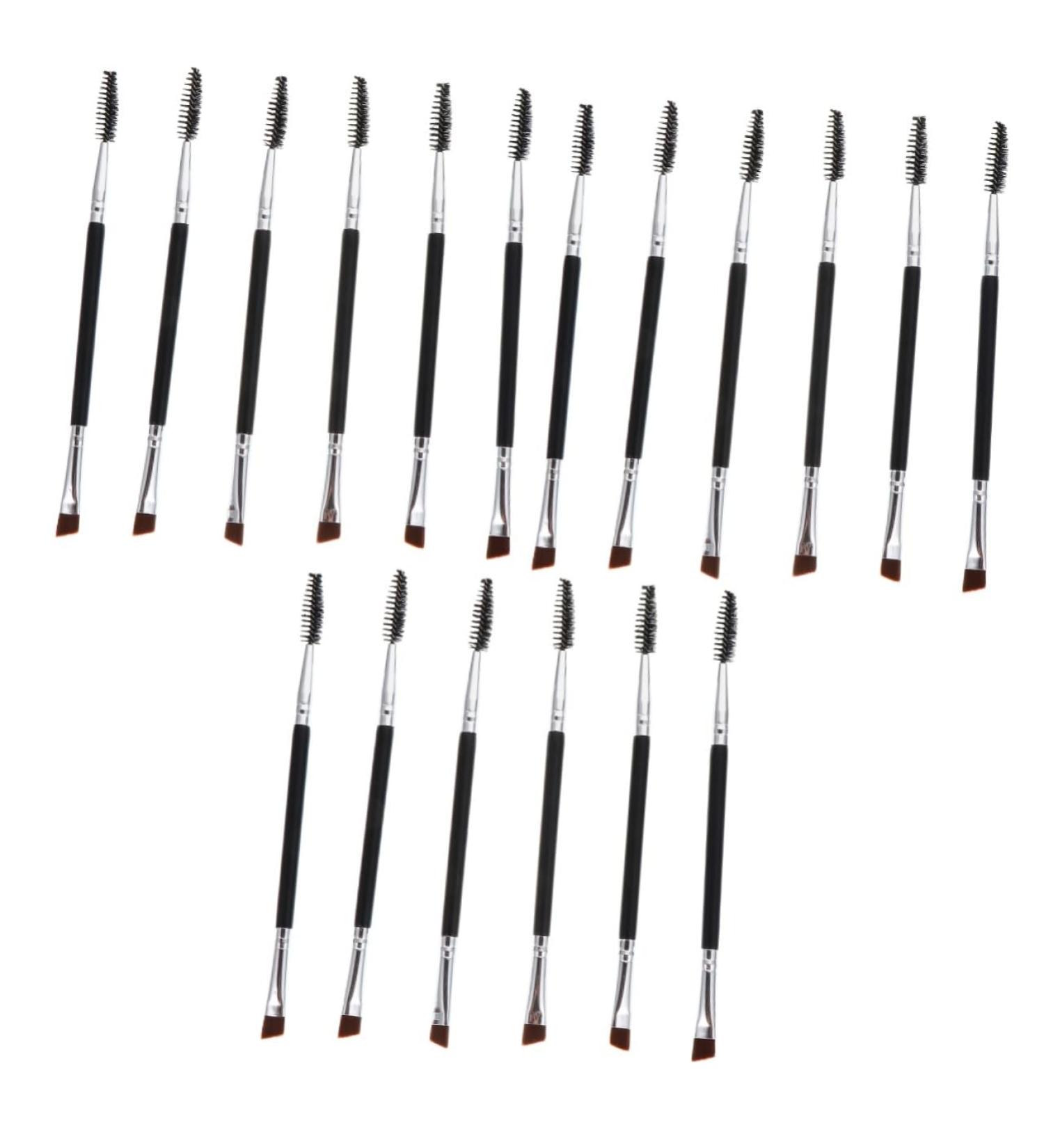 Didiseaon 18 Pcs Angled Makeup Brush Set - Pro Eyebrow Mascara & Eye Grooming Tools - Double Sided Brushes for Flawless Makeup Application - Buy Online on GoSupps.com